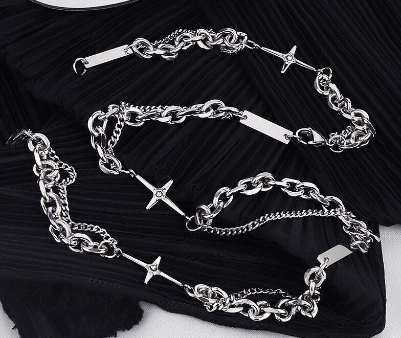 Japanese Brand Fashion punk titanium steel cross layered bracelet chain Size ONE SIZE - 4 Thumbnail