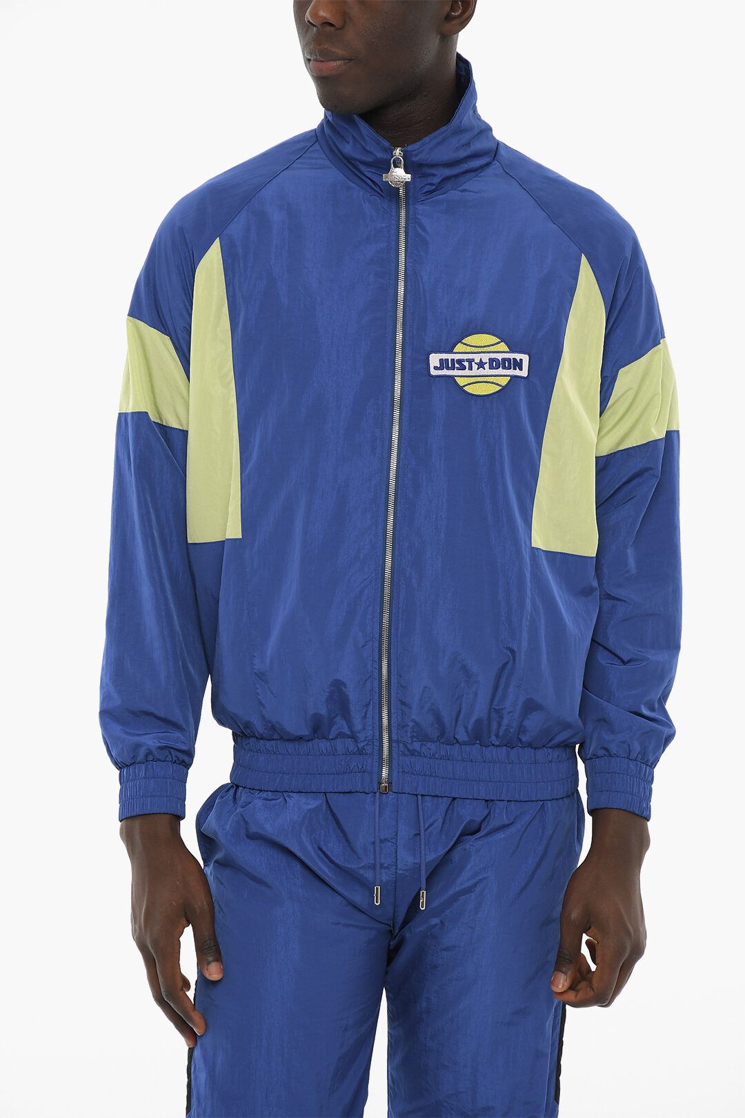 image of Just Don Og1Mm0424 Nylon Winbreaker Jacket In Blue, Men's (Size Medium)