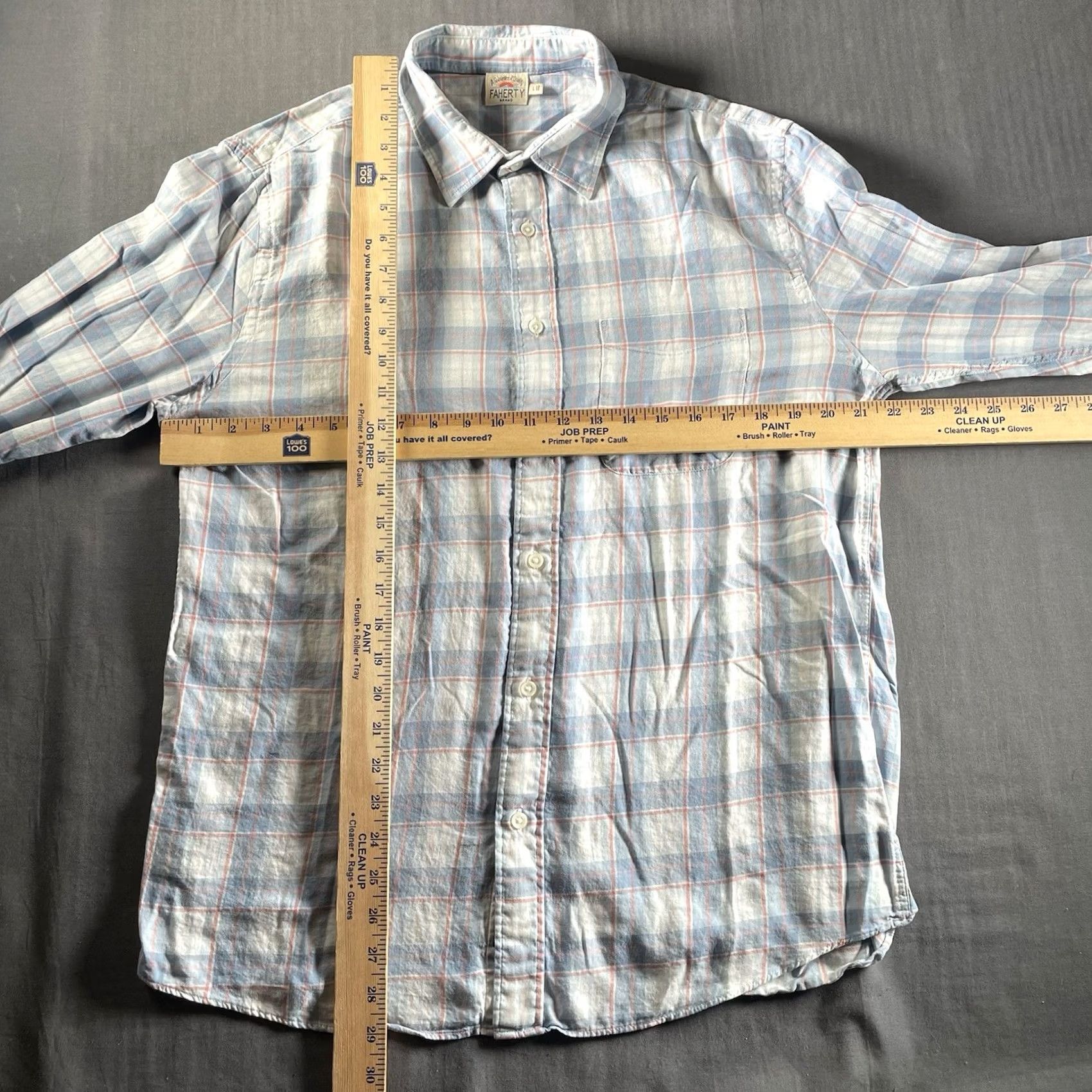 Faherty Faherty Shirt Mens Large Blue Plaid Long Sleeve Button-Up Shirt Size US L / EU 52-54 / 3 - 3 Thumbnail