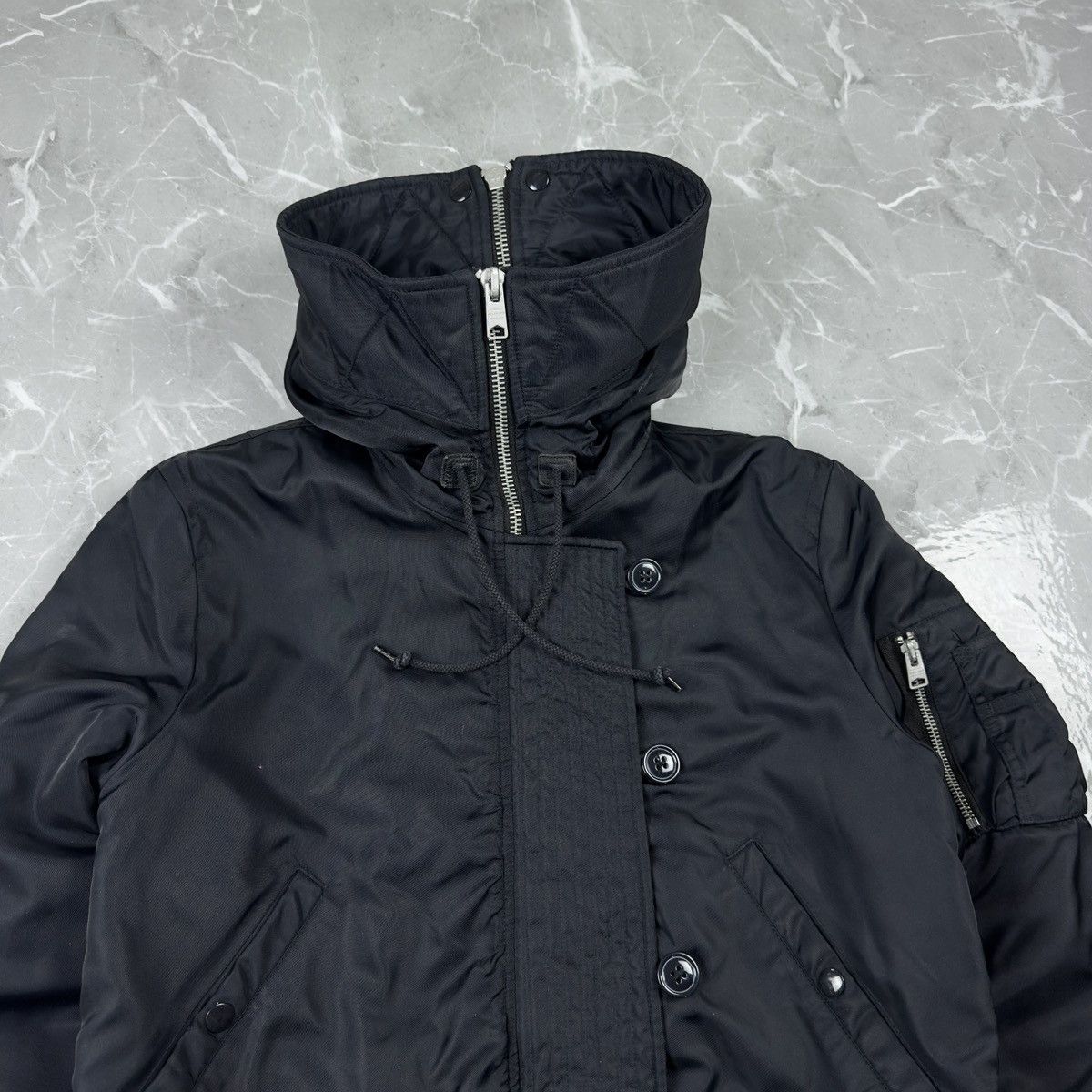 Allsaints All Saints Black Otis Bomber Jacket Size M Black Fur N-2b Size US S / EU 44-46 / 1 - 3 Thumbnail