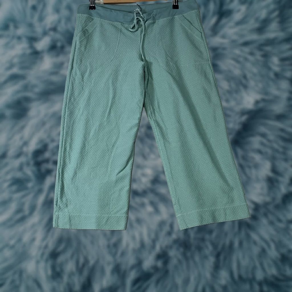 Prana prAna Pants Women’s Green Capri Jogger Kinetic Stretch Elastic Waist Size L Regular Size 36" / US 14 / IT 50 - 1 Thumbnail