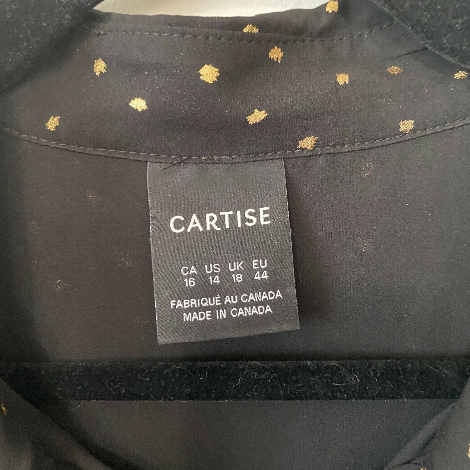 Other Cartise Black Gold Polka Dot Button Shirt Front Overlay 14 Size XL / US 12-14 / IT 48-50 - 10 Thumbnail