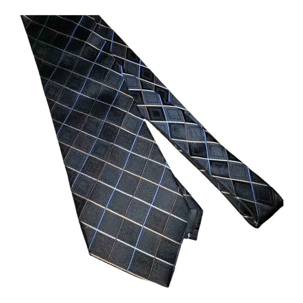 Designer T110 Paul Dione Black Vintage Silk Tie 60" Size ONE SIZE - 4 Thumbnail