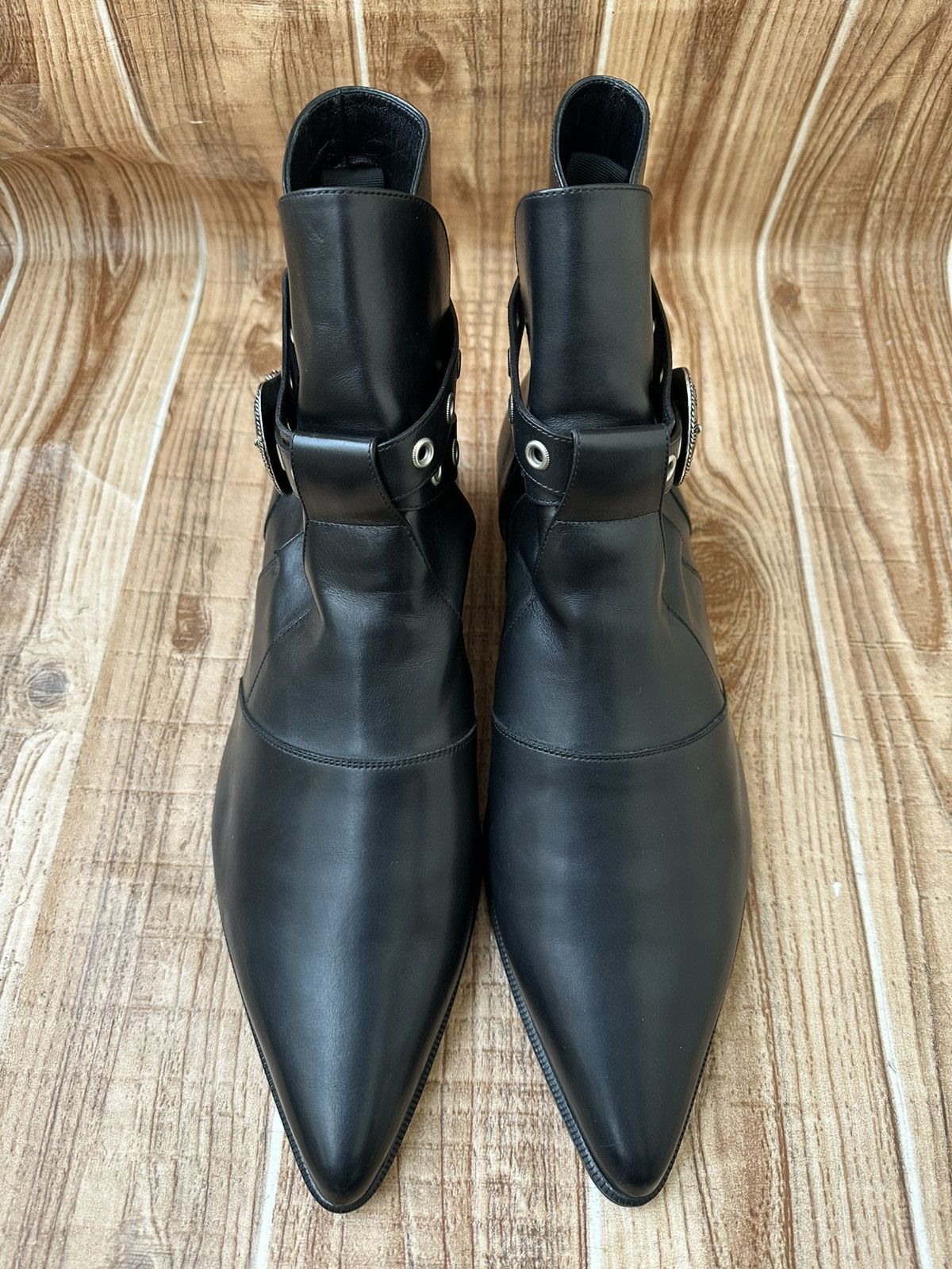 Saint Laurent Paris Hedi Slimane Western Buckle Duckies Boots Size US 10 / EU 43 - 5 Thumbnail