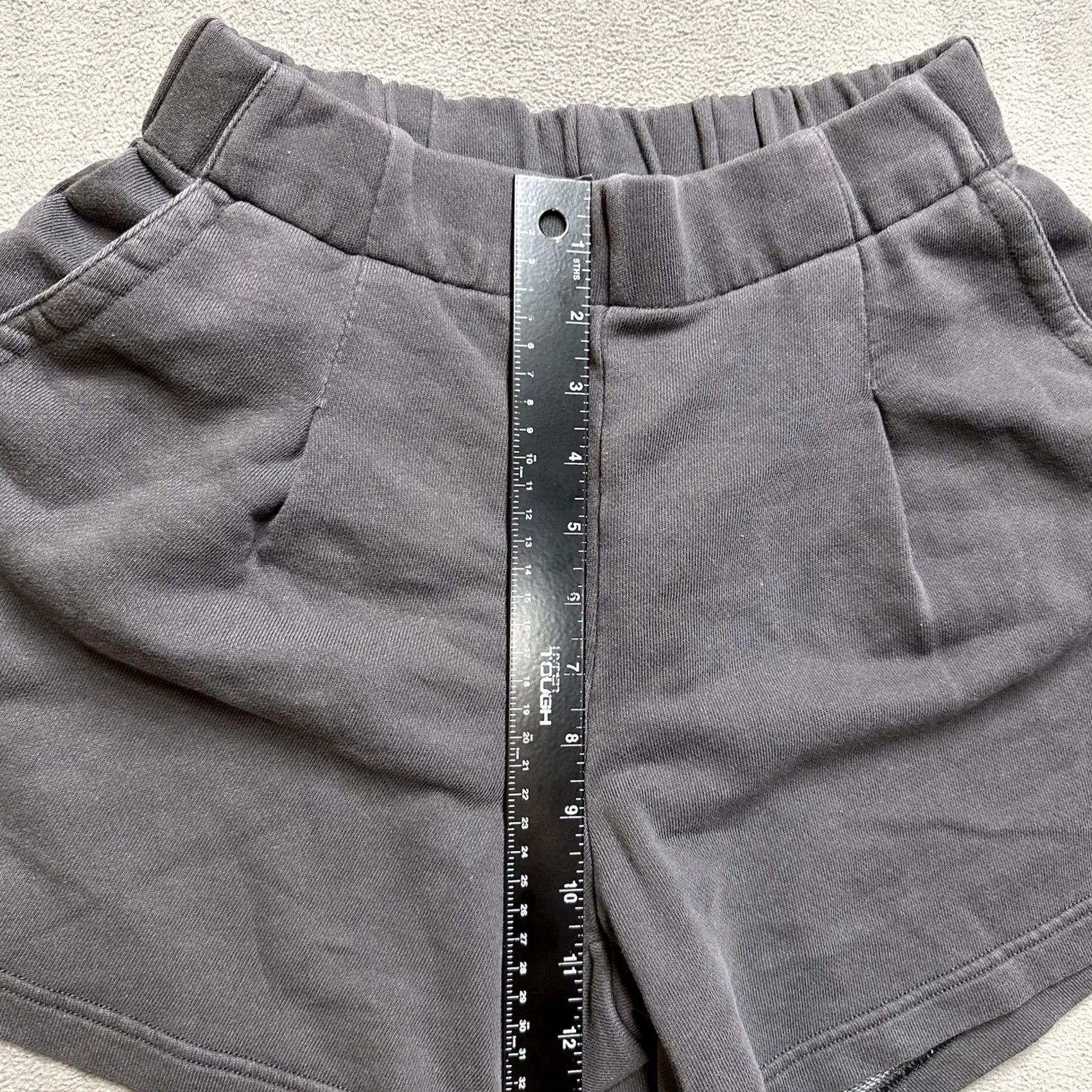 Vintage Aerie Sweat Shorts Womens XS Dark Gray Terry Pocket Lounge Stretch EUC Size 26" / US 2 / IT 38 - 6 Thumbnail