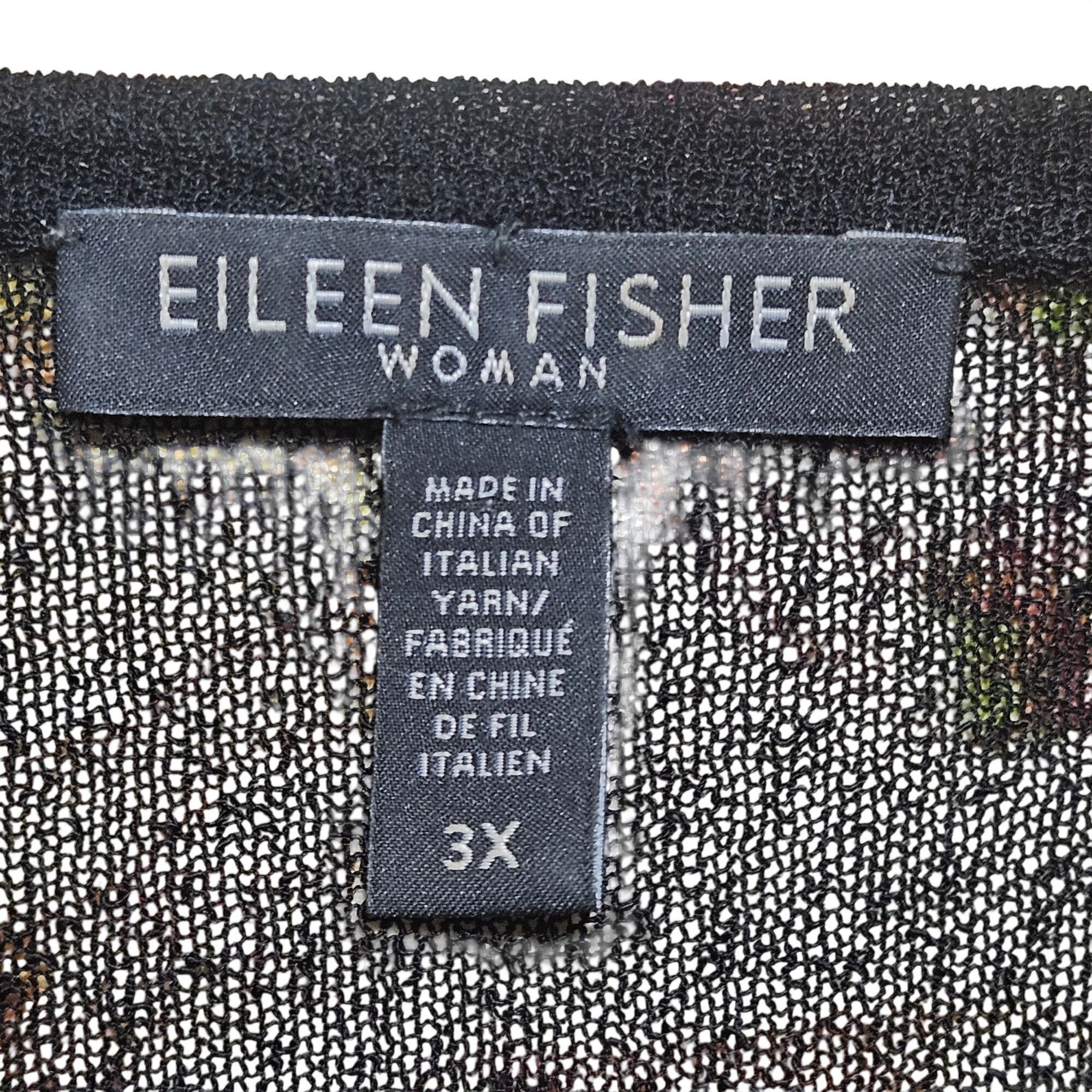 Eileen Fisher Eileen Fisher Women Black Sheer Duster 3X Italian Yarn Minim Size 3XL / US 20-22 - 3 Thumbnail