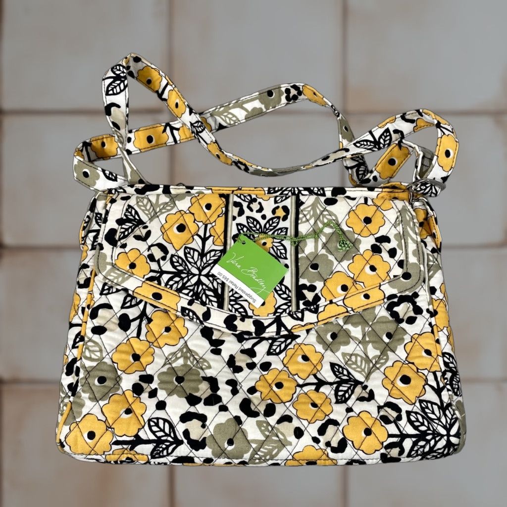Vera Bradley Vera Bradley Tablet Hipster Bag Womens Yellow Floral Leopard Print Crossbody New Size ONE SIZE - 1 Thumbnail