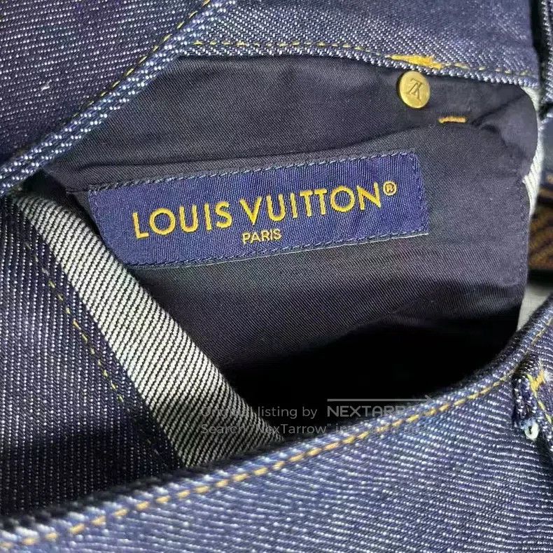 Louis Vuitton Louis Vuitton Blue monogrammed Logo embroidered flared jea Size US 27 - 2 Thumbnail