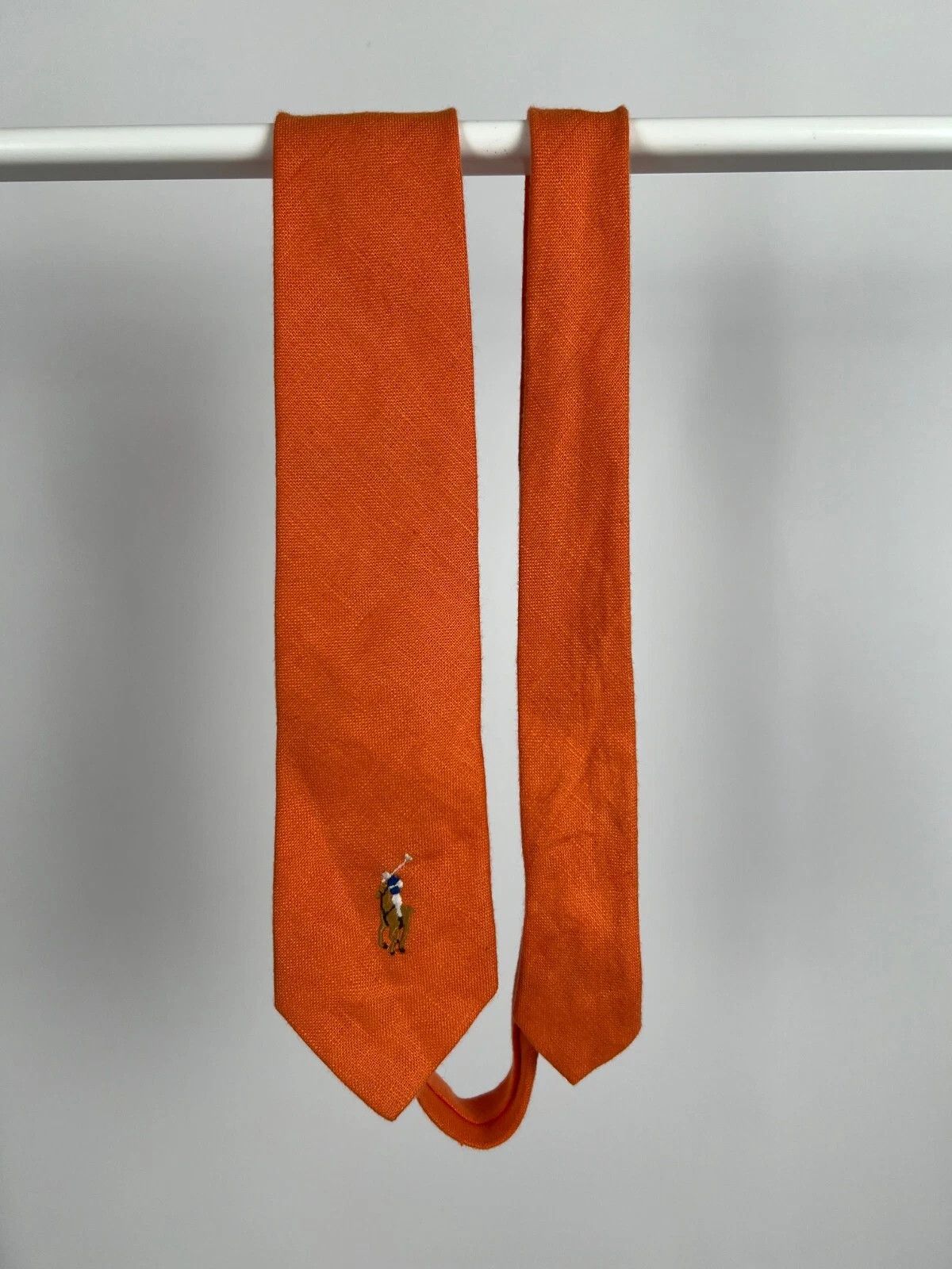 Polo Ralph Lauren VINTAGE Polo Ralph Lauren Linen Neck Tie Men's Orange Size ONE SIZE - 3 Thumbnail