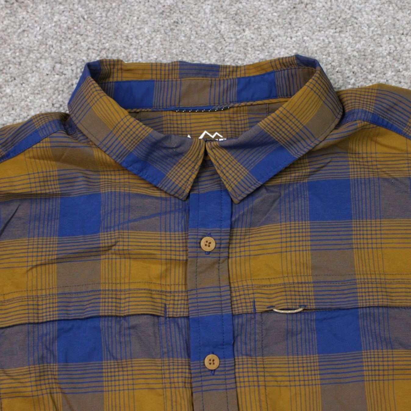 Vintage REI Co-op Shirt Men Medium Blue/Gold Plaid Roll Sleeve Nylon Stretch Long Sleeve Size US M / EU 48-50 / 2 - 4 Thumbnail