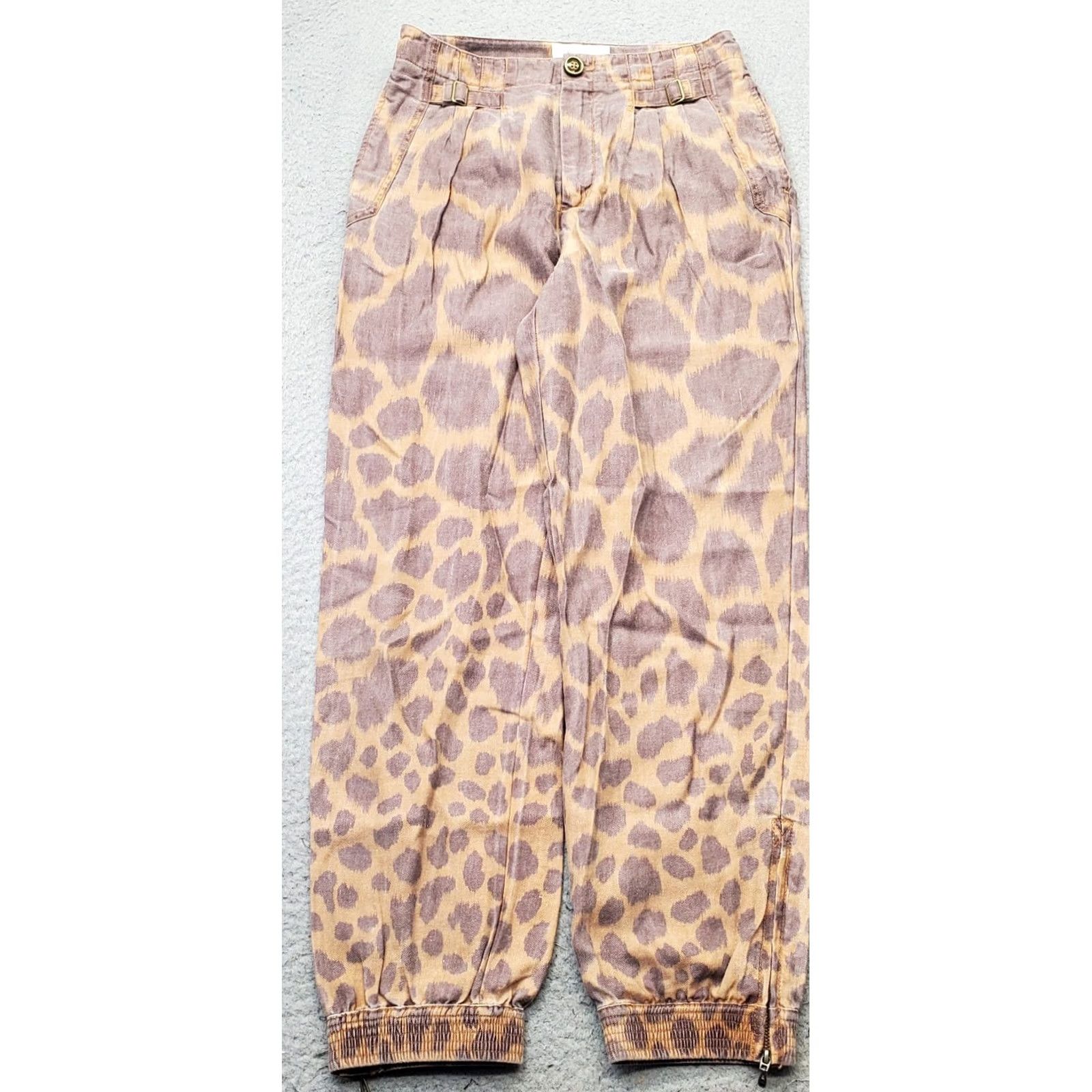Anthropologie Anthropologie Tamarind Joggers Pants Womens 0 Multi Leopard Print Ankle Zipper Size 25" / US 0 / IT 36 - 2 Thumbnail