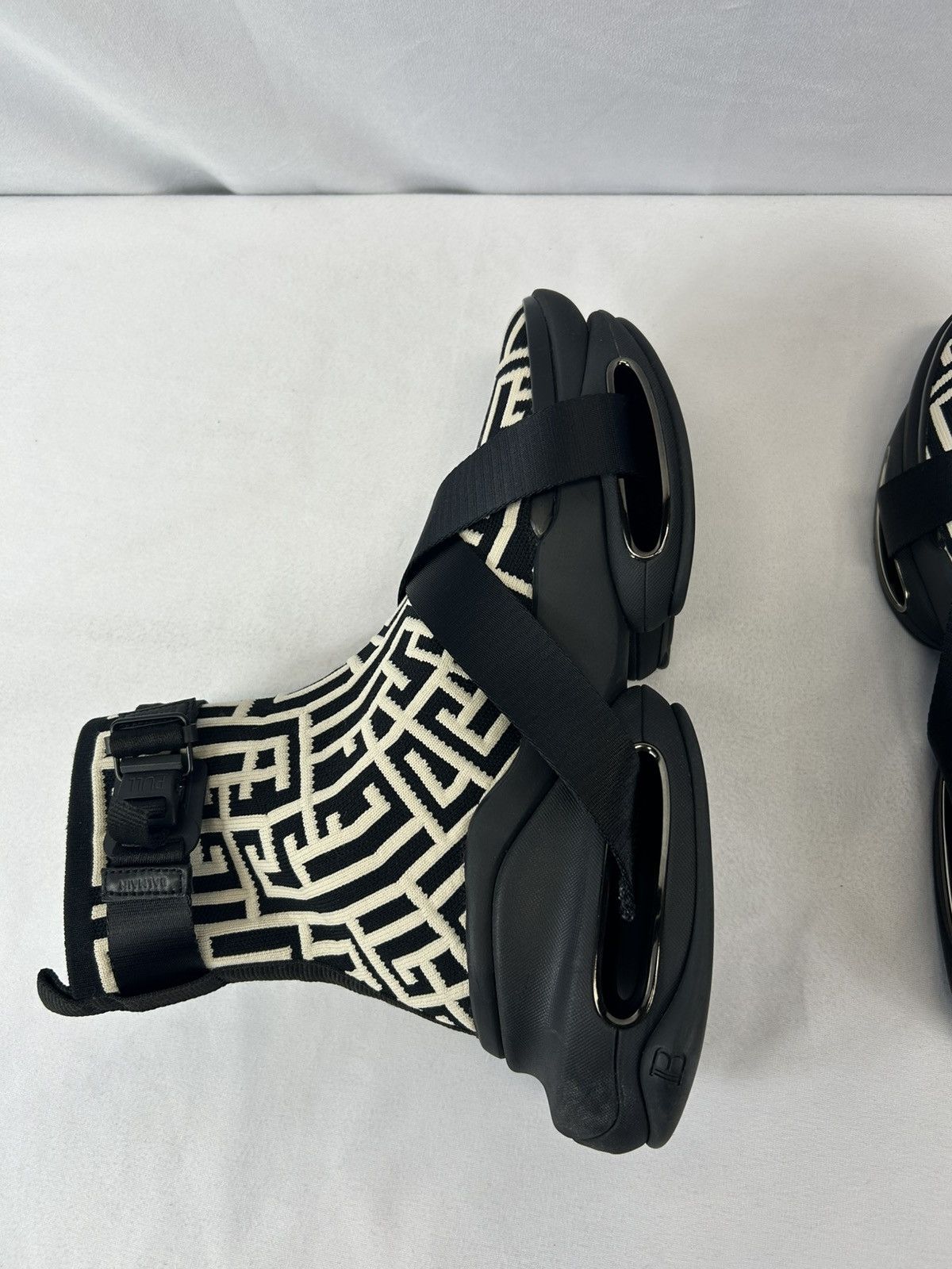 Balmain Balmain BBold Strap Monogram High Top Sneaker Size US 7 / EU 40 - 11 Thumbnail