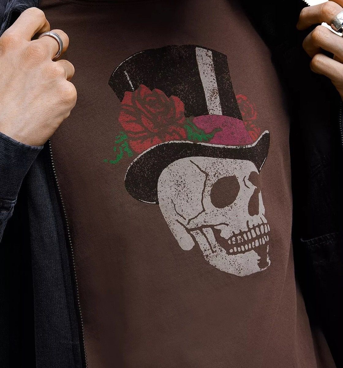 John Varvatos Top Hat Skull And Roses Grey Tee medium Size US M / EU 48-50 / 2 - 11 Thumbnail