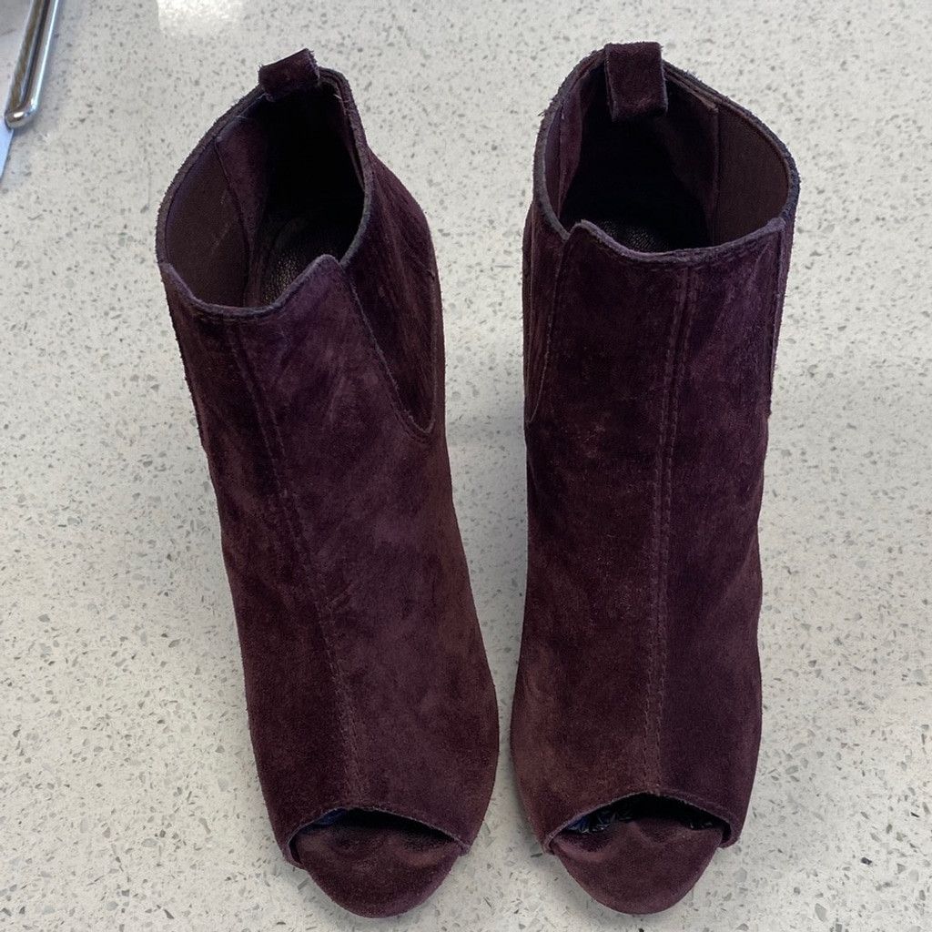 Pedro Garcia Pedro Garcia Sybil Suede Peep Toe Ankle Booties Size 38 Size US 8 / IT 38 - 1 Thumbnail