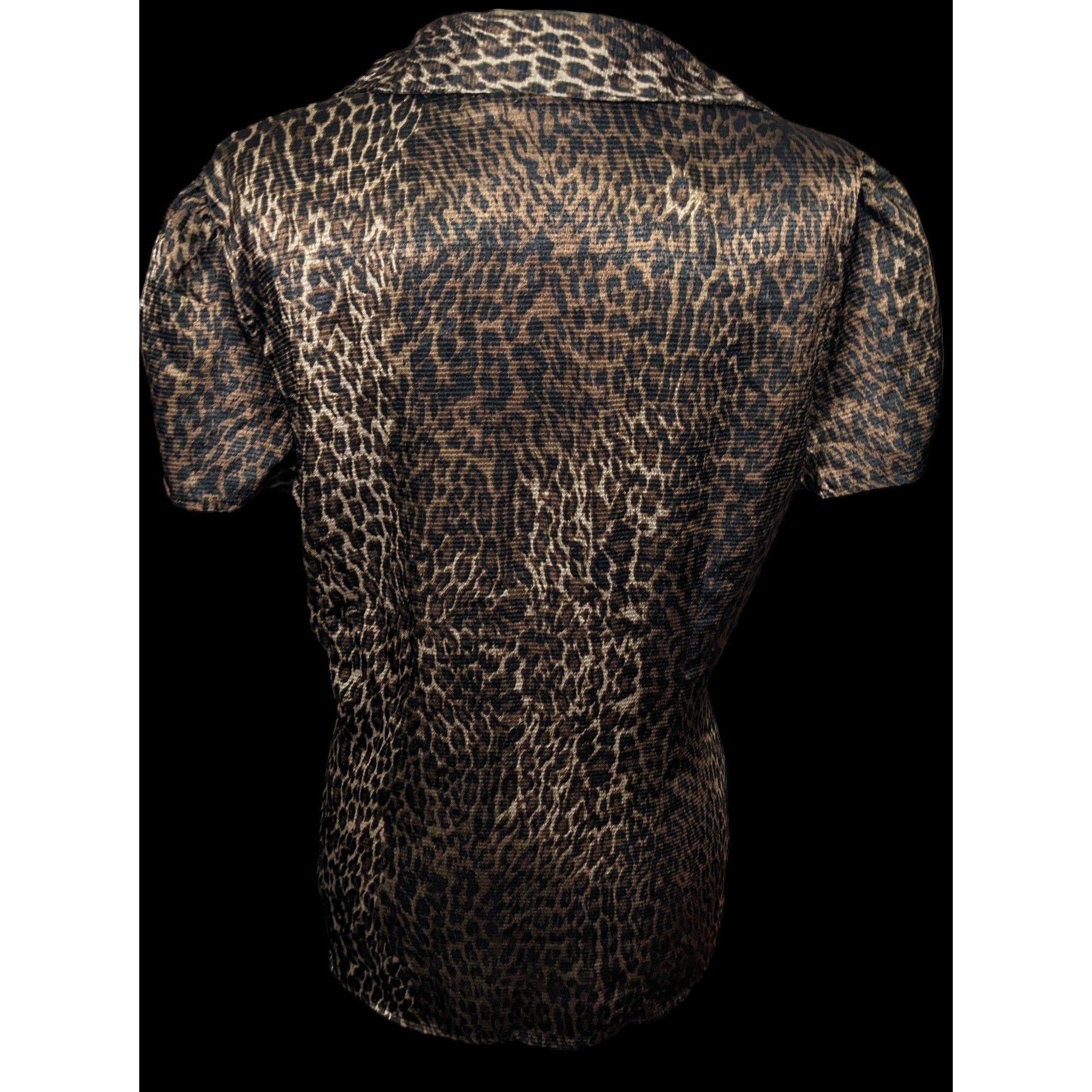 Apt. 9 Apt 9 Brown And Black Leopard Print Blouse Size XL / US 12-14 / IT 48-50 - 2 Thumbnail