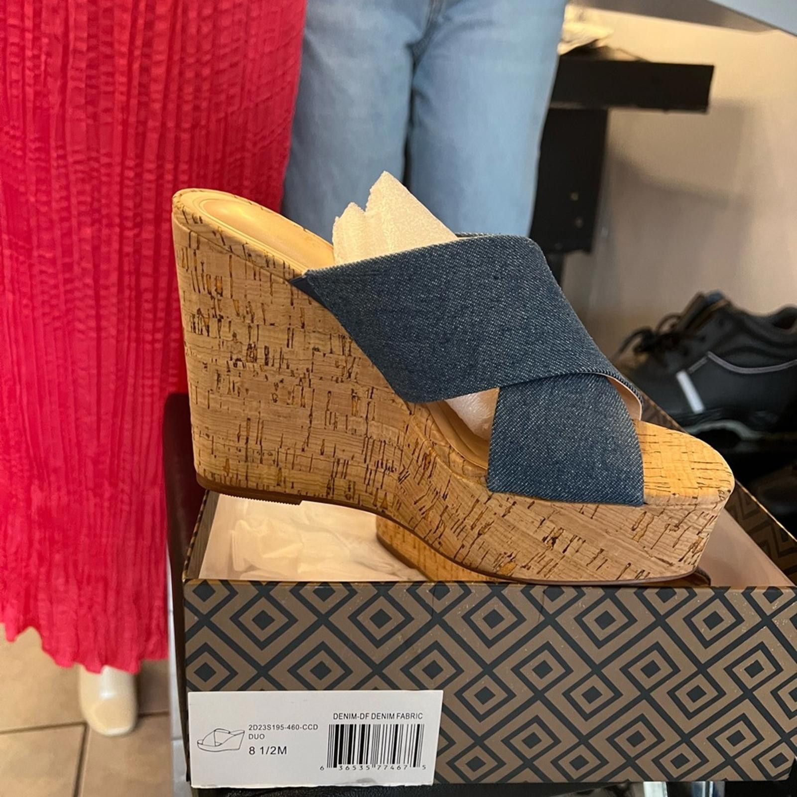 Other Denim Wedge Sandals Size US 8.5 / IT 38.5 - 2 Thumbnail