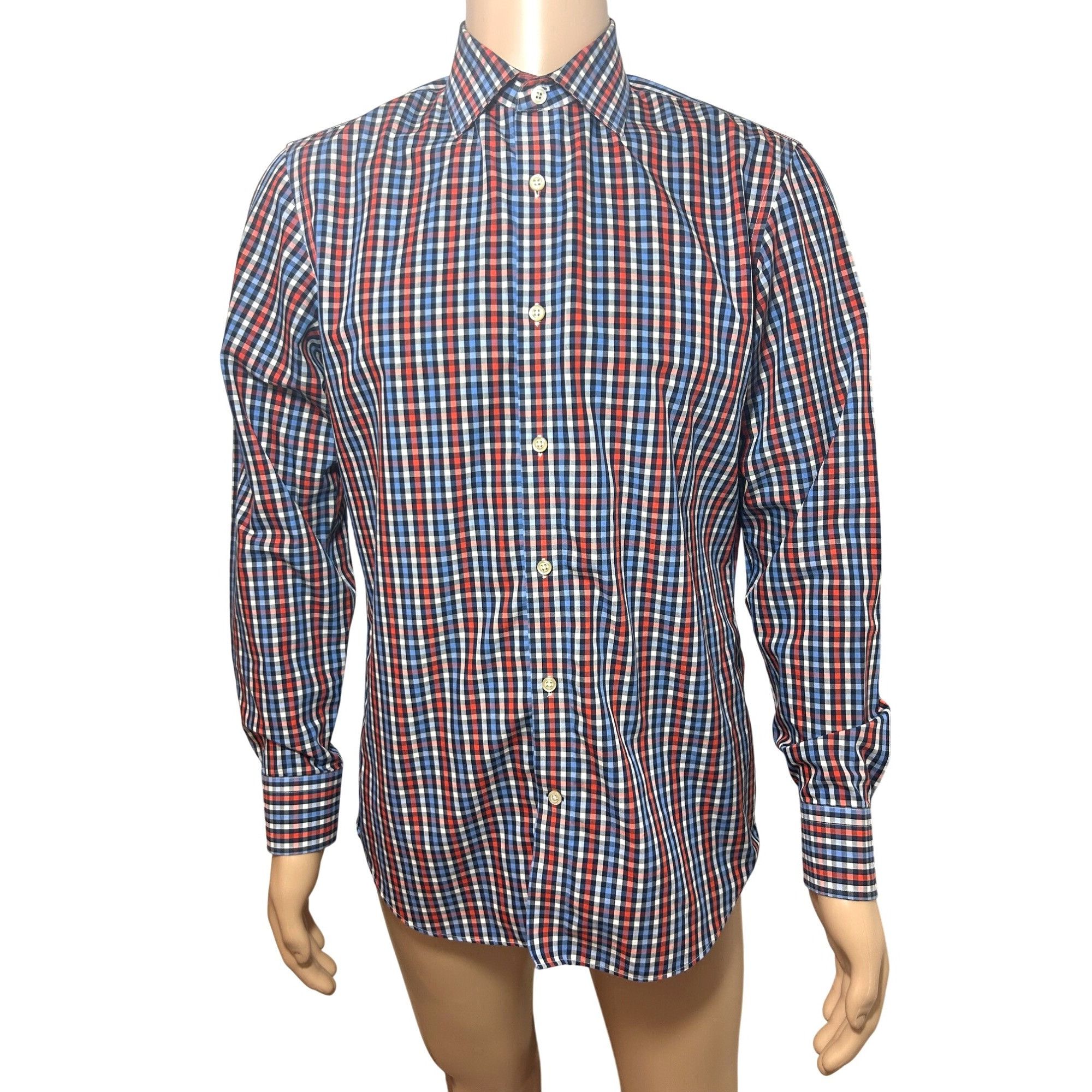 Banana Republic Banana Republic Men Button Up Shirt M Slim Fit Checked Red Size US M / EU 48-50 / 2 - 1 Thumbnail