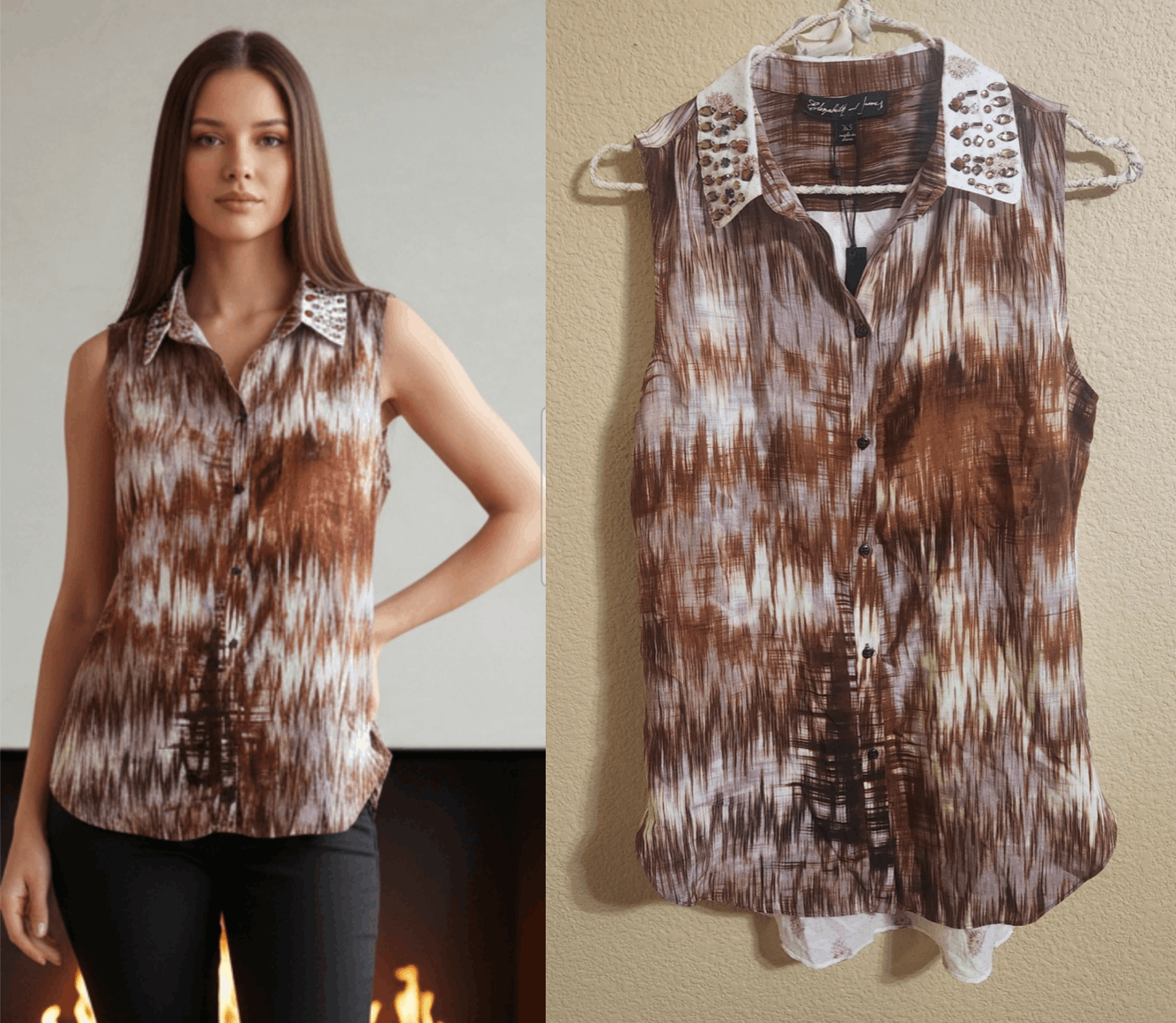 Elizabeth and James ELIZABETH and JAMES Colorful Silk JULIAN Blouse Top XS Size XS / US 0-2 / IT 36-38 - 1 Thumbnail
