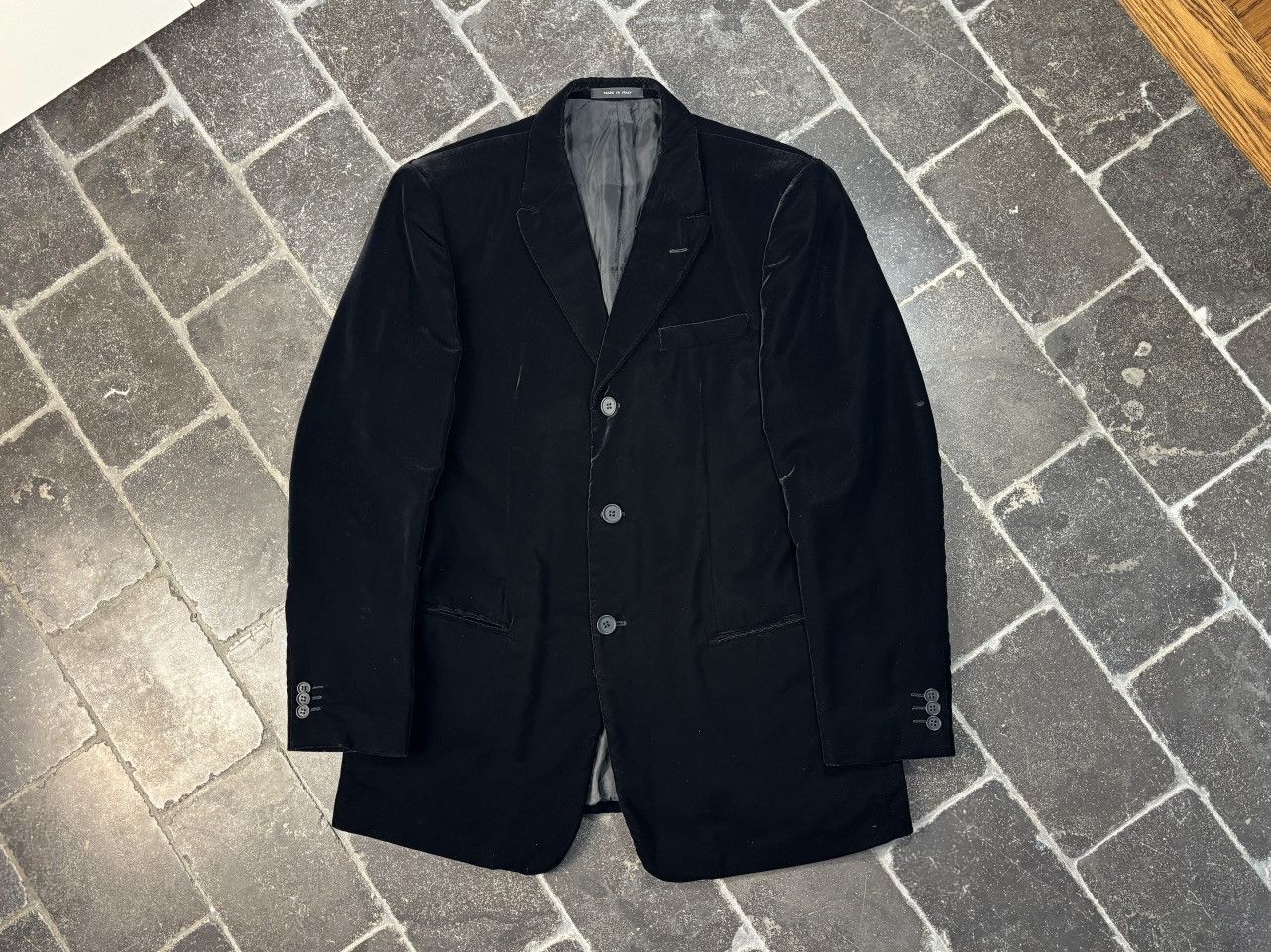 Emporio Armani F/W 2000 Emporio Armani Blazer Velvet Tuxedo Jacket Vintage Size 52R - 18 Thumbnail