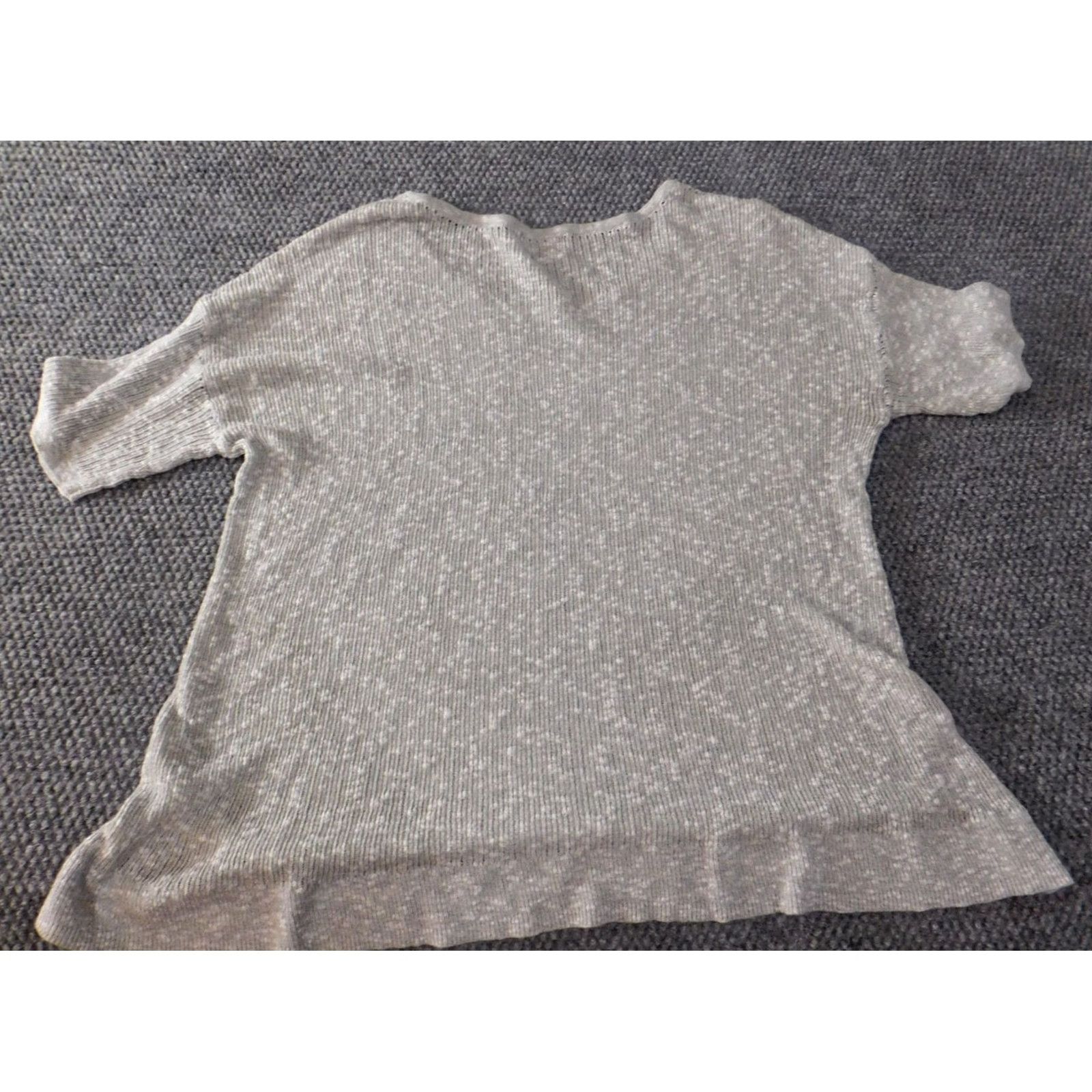 Old Navy Old Navy Womens Blouse XL Gray Pullover Short Sleeve Round Neck Stretch Casual Regular Button Classic/Fitted Sleeve Acrylic Cotton Fabric Down Size XL / US 12-14 / IT 48-50 - 7 Thumbnail