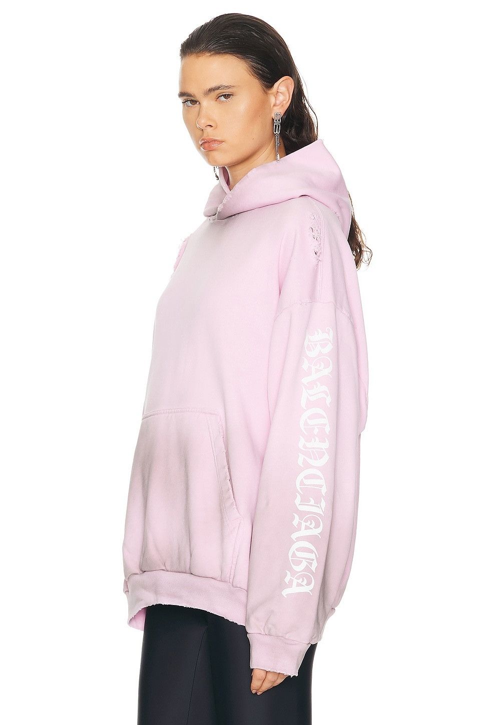 Balenciaga o1y0625 Logo Hoodie in Pink Size S / US 4 / IT 40 - 3 Thumbnail