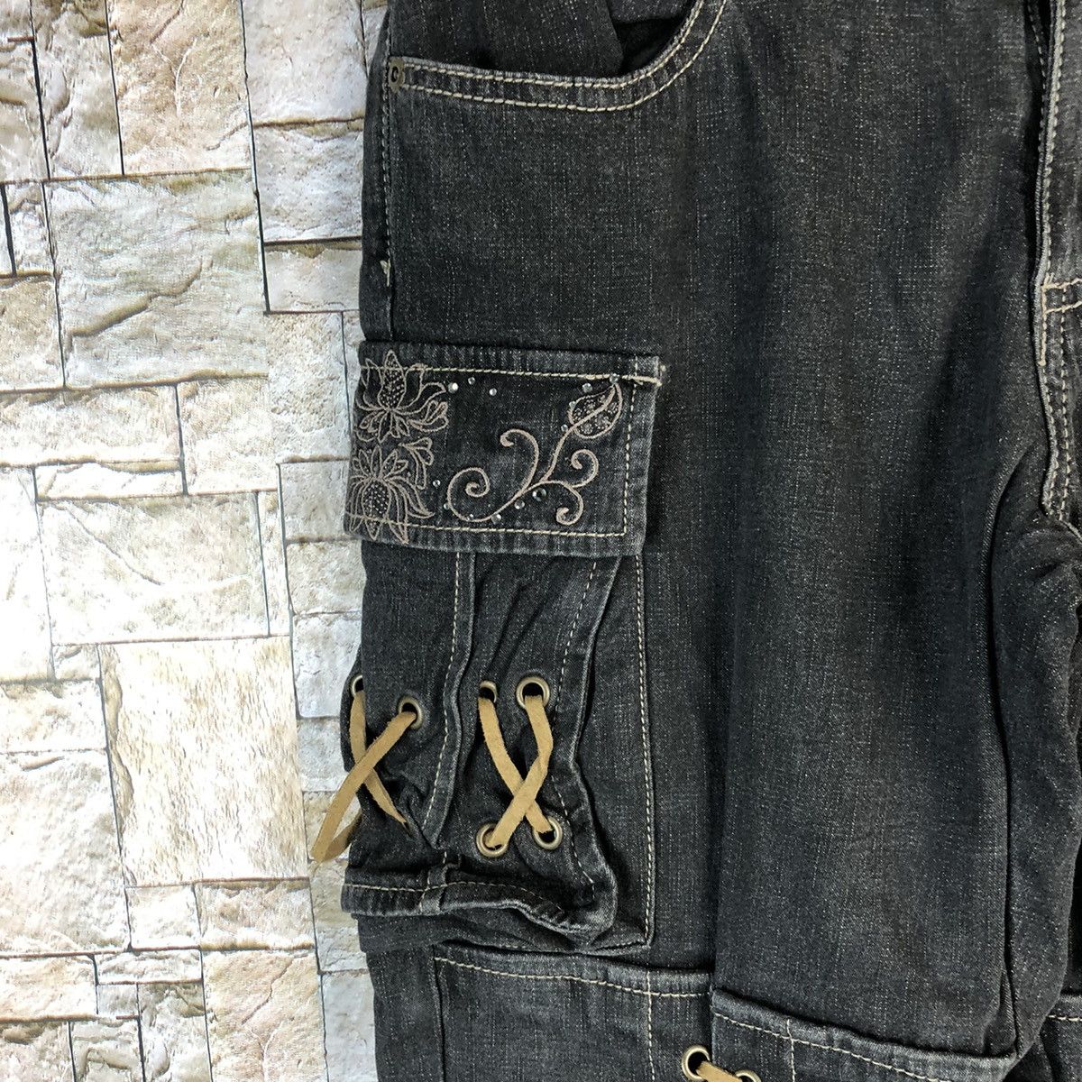 Japanese Brand Maliani Black Cropped seditionaries punk cargo Pants #A956 Size US 29 - 9 Thumbnail