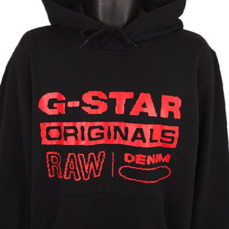 Vintage G-STAR RAW Hoodie Mens Size Large Black Red Distressed Pullover NEW Size US L / EU 52-54 / 3 - 2 Thumbnail
