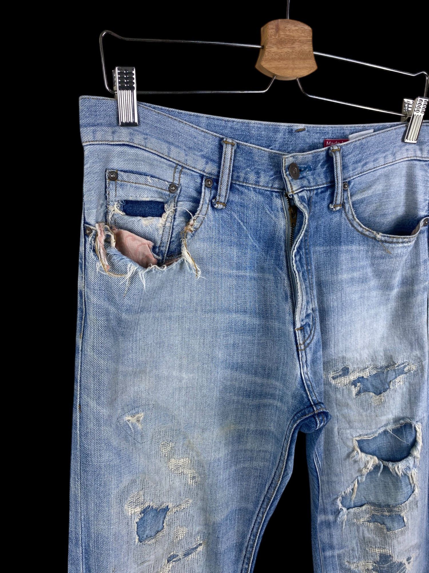 Japanese Brand (30x29.5)INSANE Perfect Distressed Japan Semantic jean Size US 30 / EU 46 - 4 Thumbnail