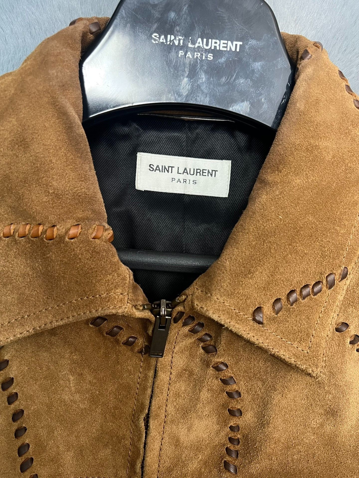 Saint Laurent Paris Saint laurent Cowhide woven flocked leather jacket 2501-Ne Size US M / EU 48-50 / 2 - 3 Thumbnail
