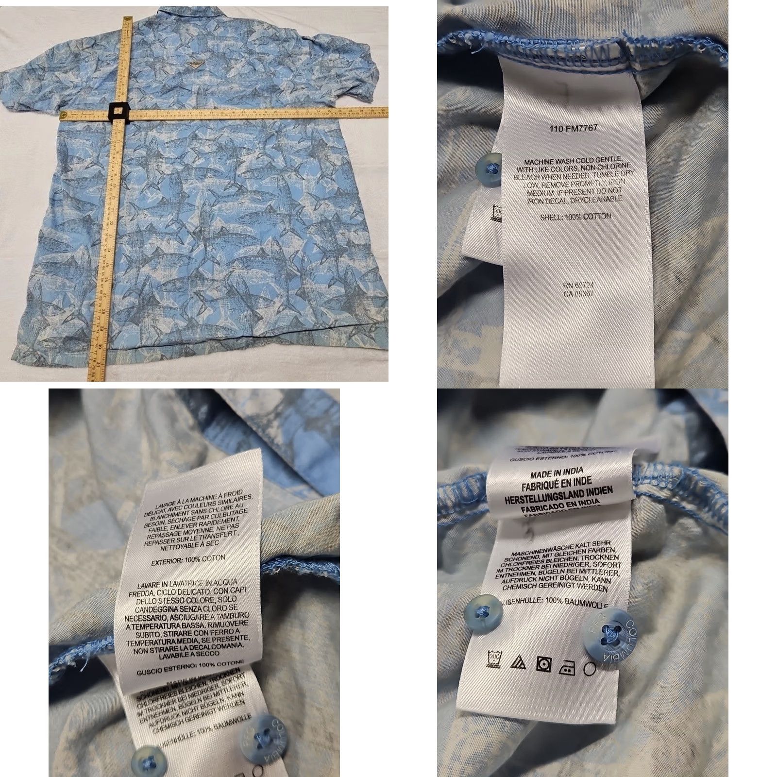Vintage Columbia Shirt Mens XL Blue Sportswear Men Short Sleeve Button Comfort Easy care Size US XL / EU 56 / 4 - 8 Thumbnail