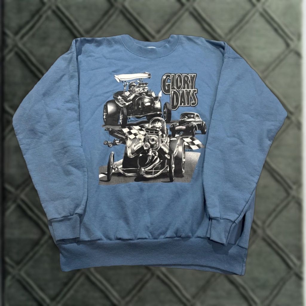 Hanes VINTAGE Y2K Classic Car Hotrod Automobile Blue Crewneck Sweatshirt Large Size US L / EU 52-54 / 3 - 1 Thumbnail