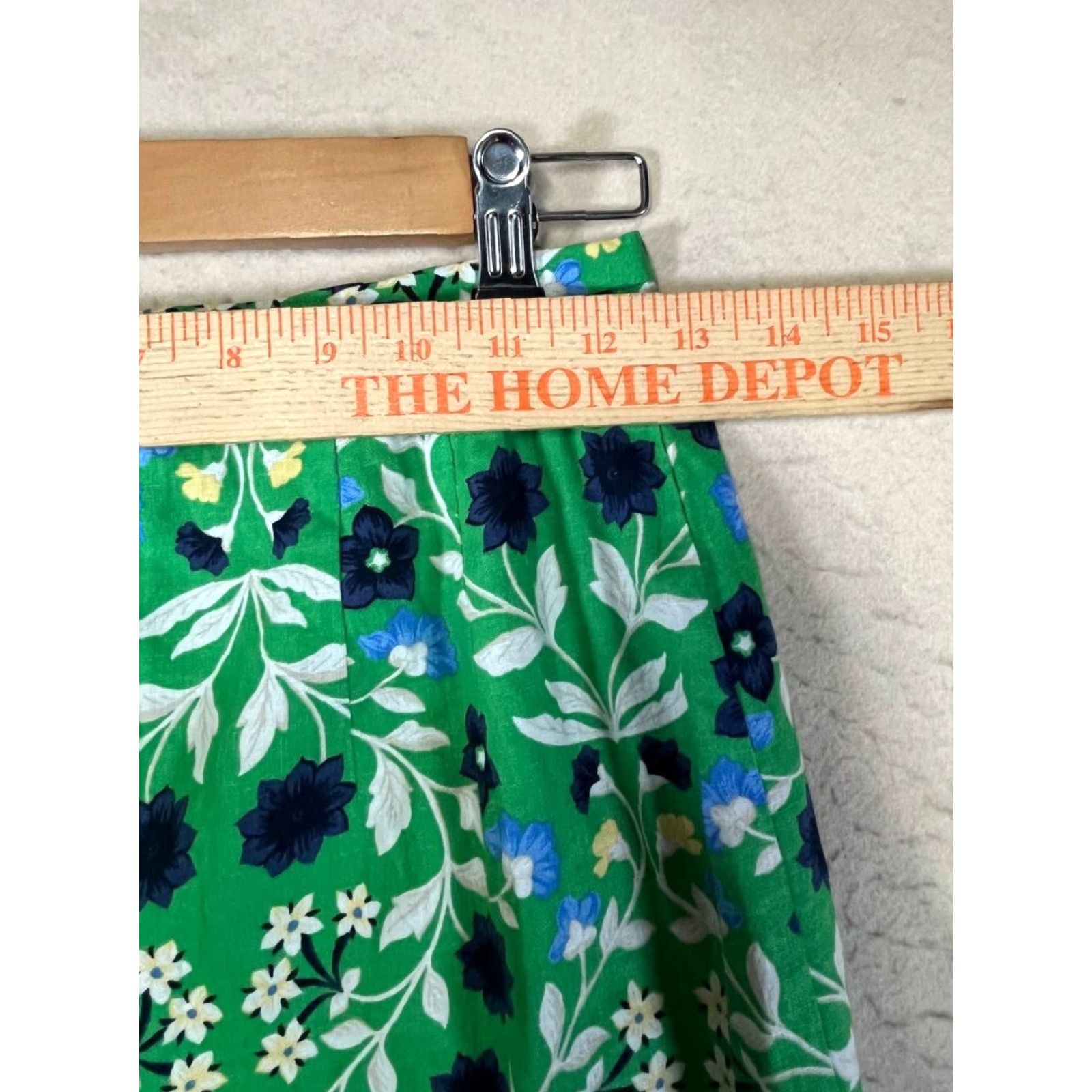 Ann Taylor Ann Taylor Skirt 00P Teal Floral Lined Zip Back NWT Petite Women Short Pencil Linen Blend Pattern Flower Vintage No? Size 24" / US 00 / IT 34 - 4 Thumbnail
