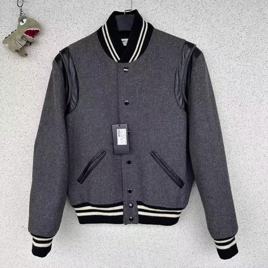 Saint Laurent Paris Saint Laurent SLP Gray Baseball Jacket Size US M / EU 48-50 / 2 - 1 Thumbnail