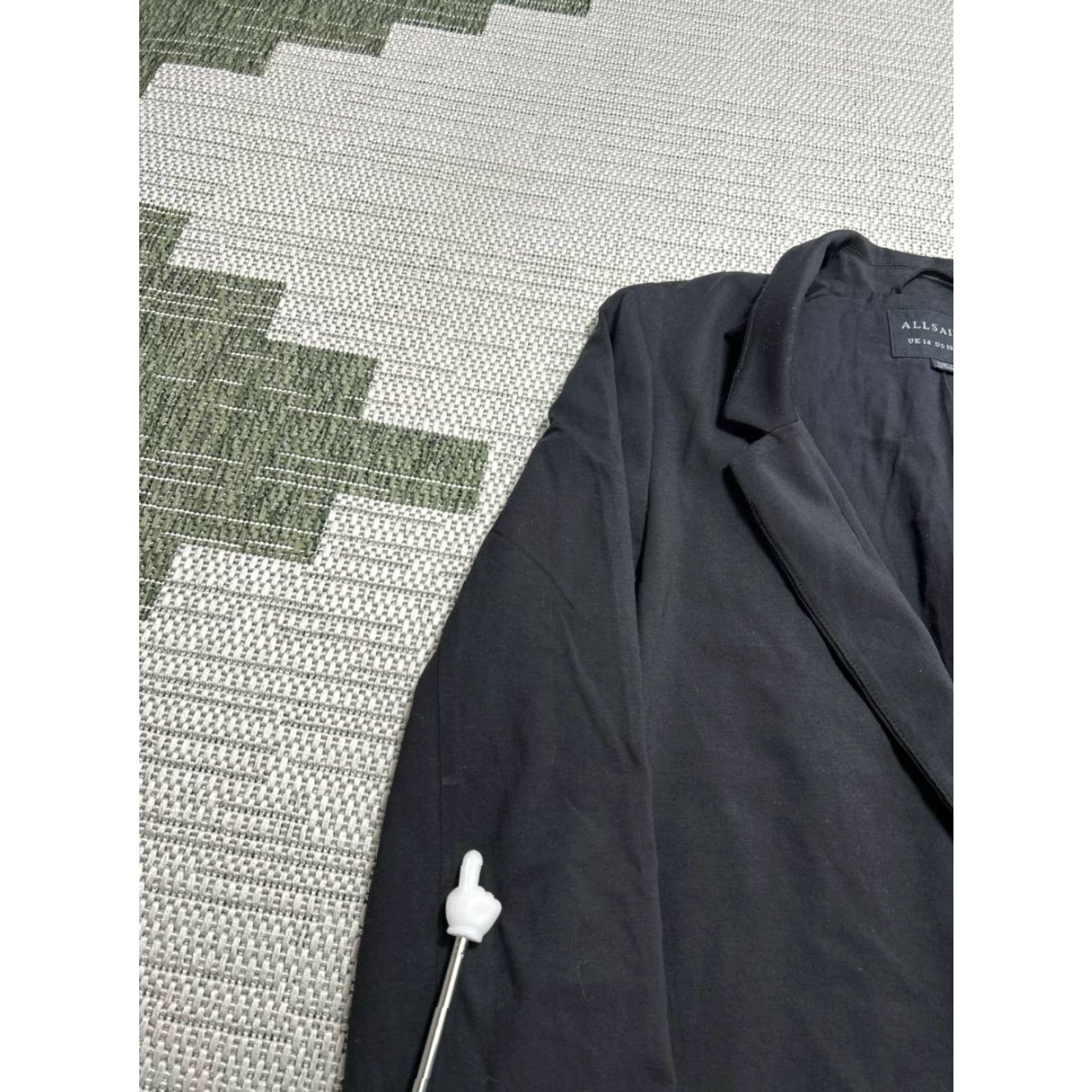 Allsaints All Saints Jacket Womens 10 Black Open Front Lightweight Overcoat Size L / US 10 / IT 46 - 7 Thumbnail