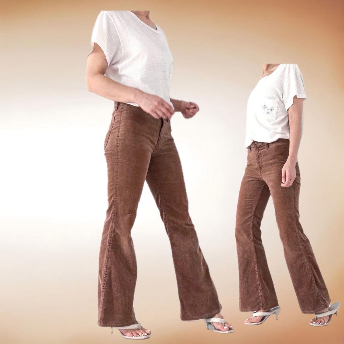 Levi's Vintage Clothing Vintage Levis Flared Corduroy Pants Brown White Tab Small “e Size 26" / US 2 / IT 38 - 6 Thumbnail