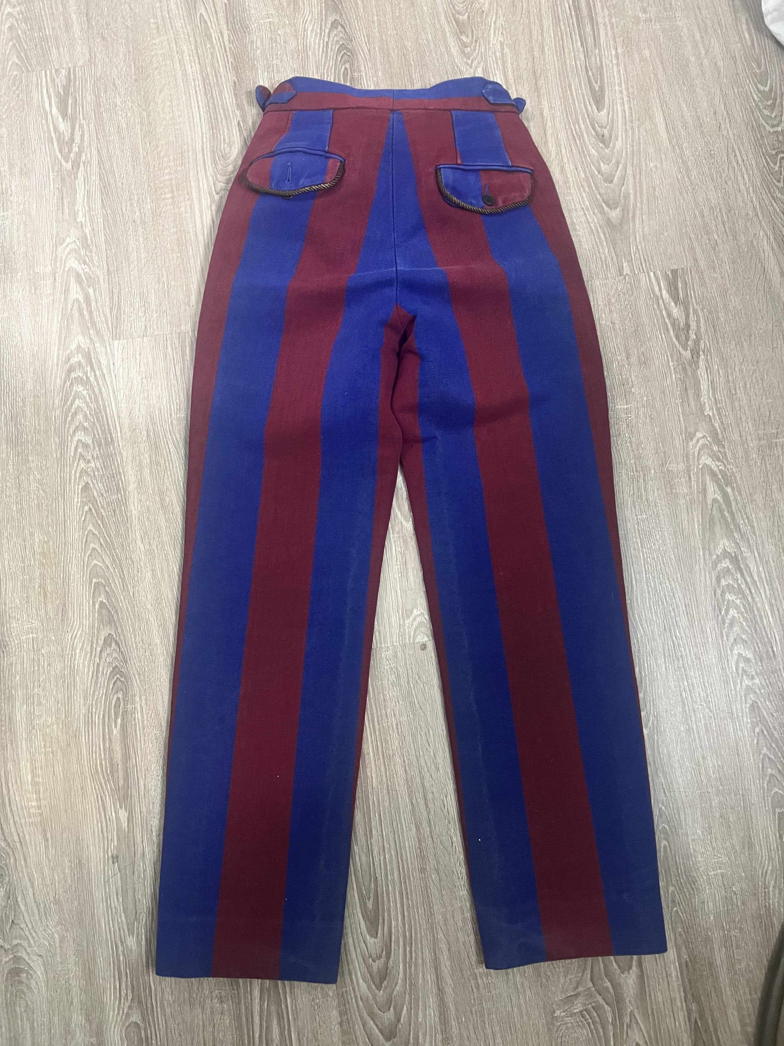 Bode Bode Striped Wool Tailored Pants - Red/Blue 28 / R Size 34S - 4 Thumbnail