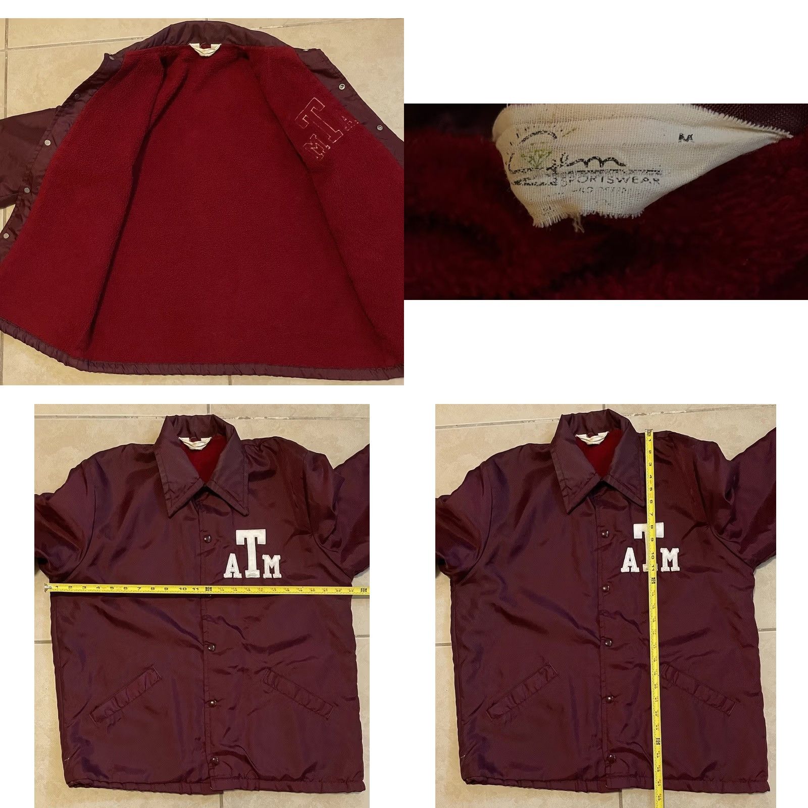 Vintage VINTAGE Texas A&M University Jacket Men M Red 70s 80s Aggies College Track Grunge Football USA Jacket Size US M / EU 48-50 / 2 - 9 Thumbnail