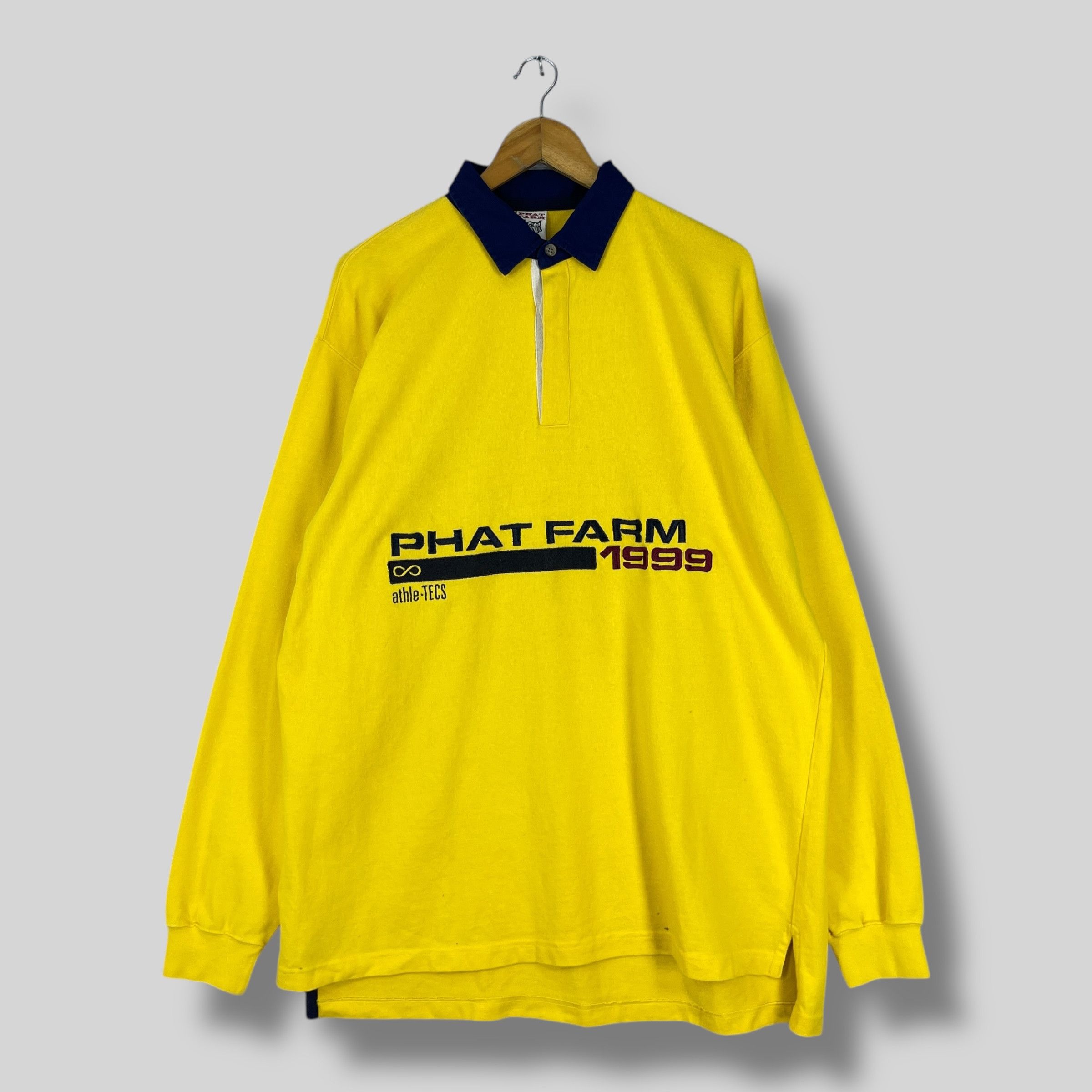 Phat Farm Vintage 1990s PHAT FARM Hip Hop Spellout Polos Shirt Large Size US L / EU 52-54 / 3 - 1 Thumbnail
