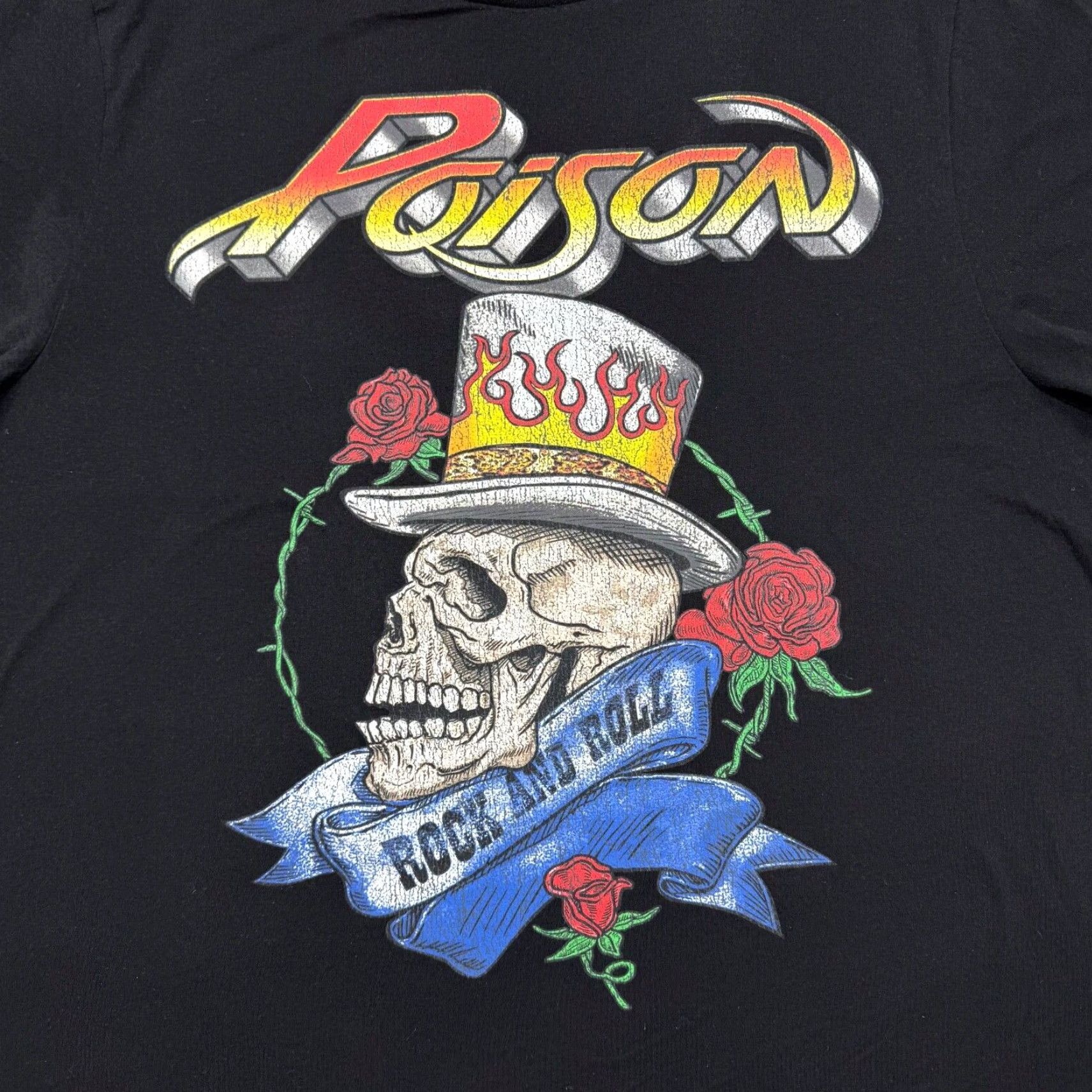 Vintage Poison Graphic T Shirt Size 3XL Black Short Sleeve Rock Band Music Casual Tee Ladies Womens Size XXL / US 16-18 / IT 52-54 - 4 Thumbnail
