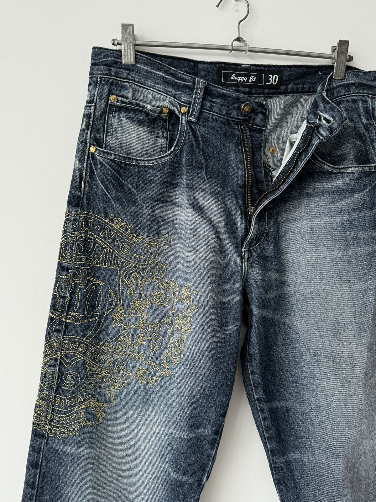 Japanese Brand × Vintage Vintage Y2K Style Wrung Division Graffiti Baggy Jeans Pants Size US 30 / EU 46 - 4 Thumbnail