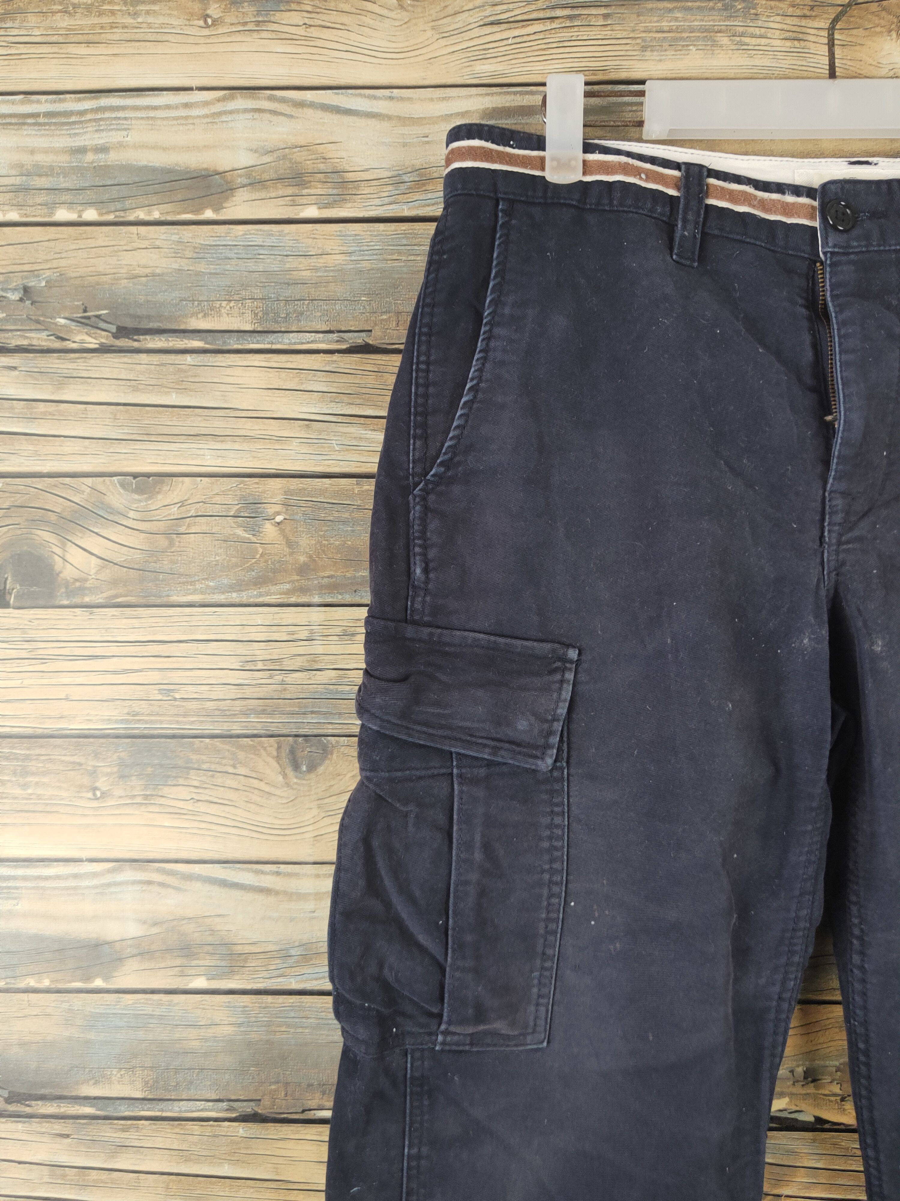 Japanese Brand DL Ciquetto ikka Navy Multipocket Cargo Pants #46-023 Size US 32 / EU 48 - 3 Thumbnail