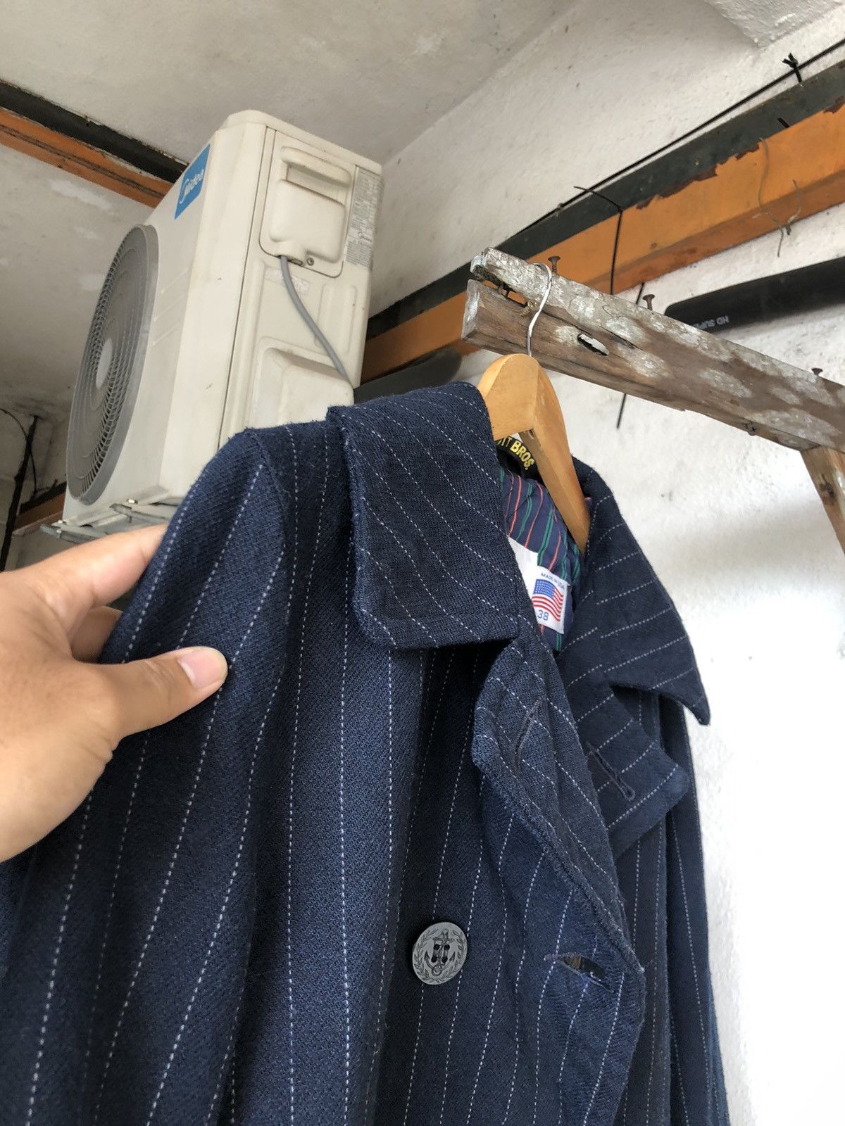 Schott Rare❗️Schott x Takeo Kikuchi Wool Stripe Pea Coat Size US S / EU 44-46 / 1 - 8 Thumbnail