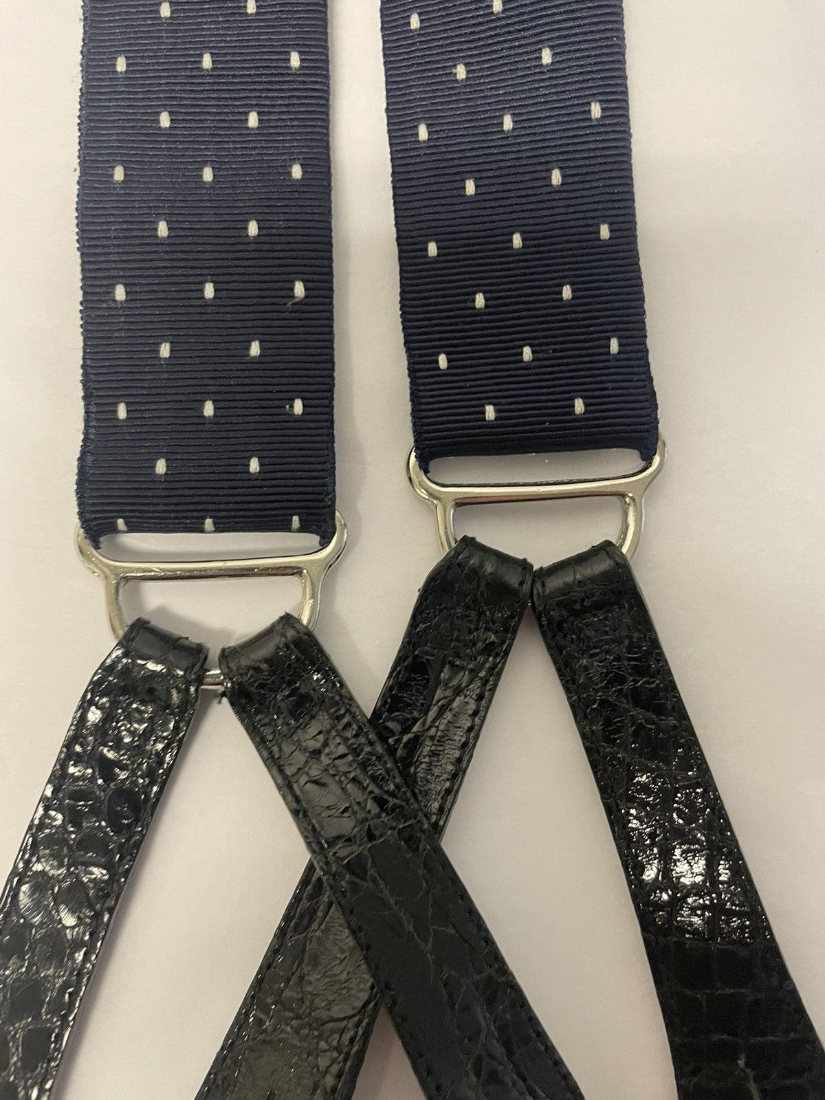 Polo Ralph Lauren × Vintage Polka Dot Print Suspenders with Genuine Alligator Trim Size ONE SIZE - 6 Thumbnail