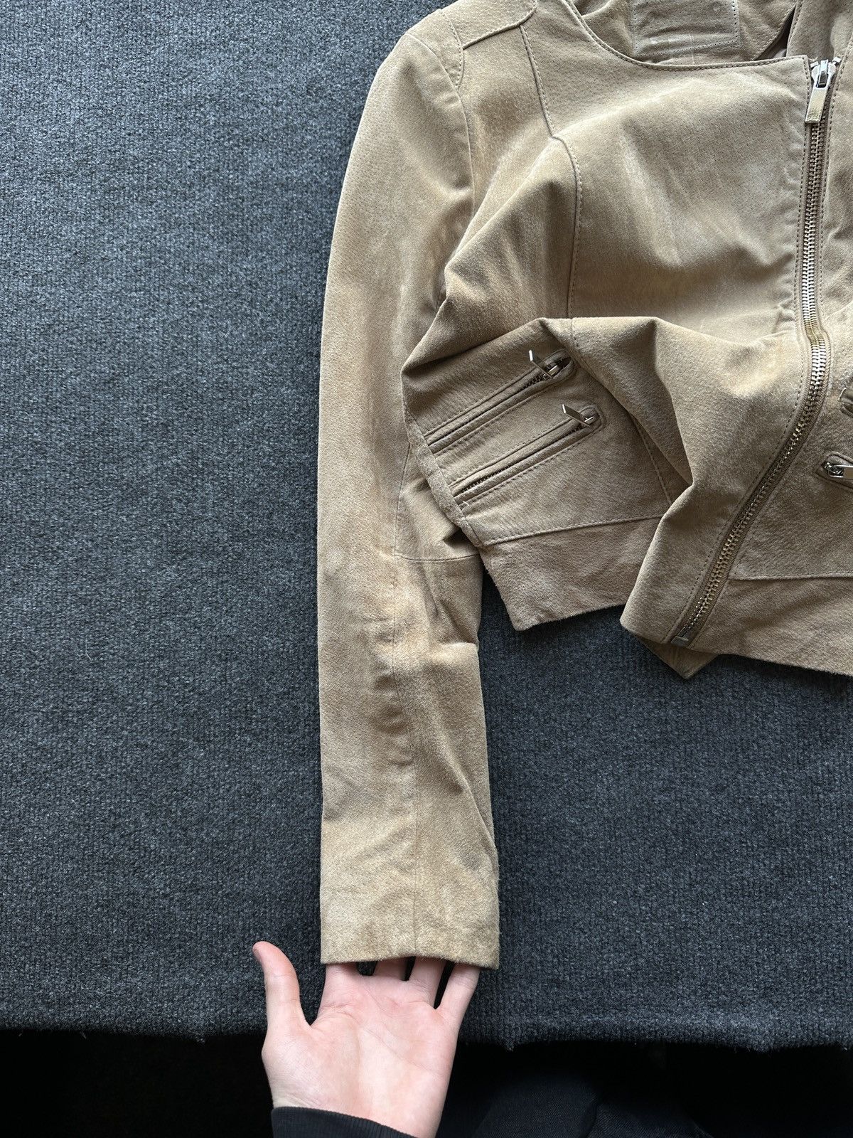 Other 🚨Y2K RICK OWENS TYPE DIRTY SLIM FIT ZIP LEATHER JACKET Size S / US 4 / IT 40 - 2 Thumbnail