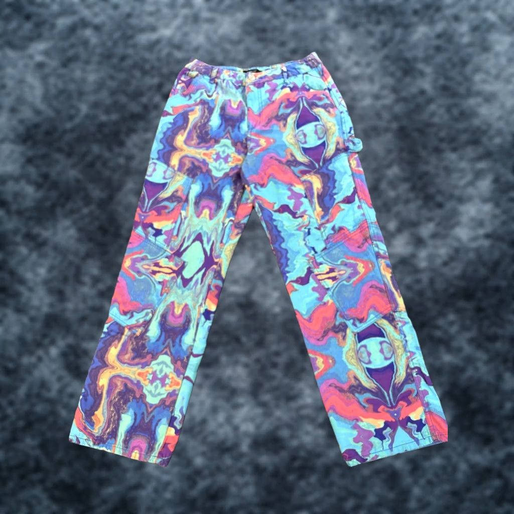 Forever 21 2. Keep exact spelling and capitalization from original (Forever 21 Carpenter Jeans Womens 28x28 Tye Dye Psycodelic Baggy Wide Party Y2K) Size 28" / US 6 / IT 42 - 1 Thumbnail