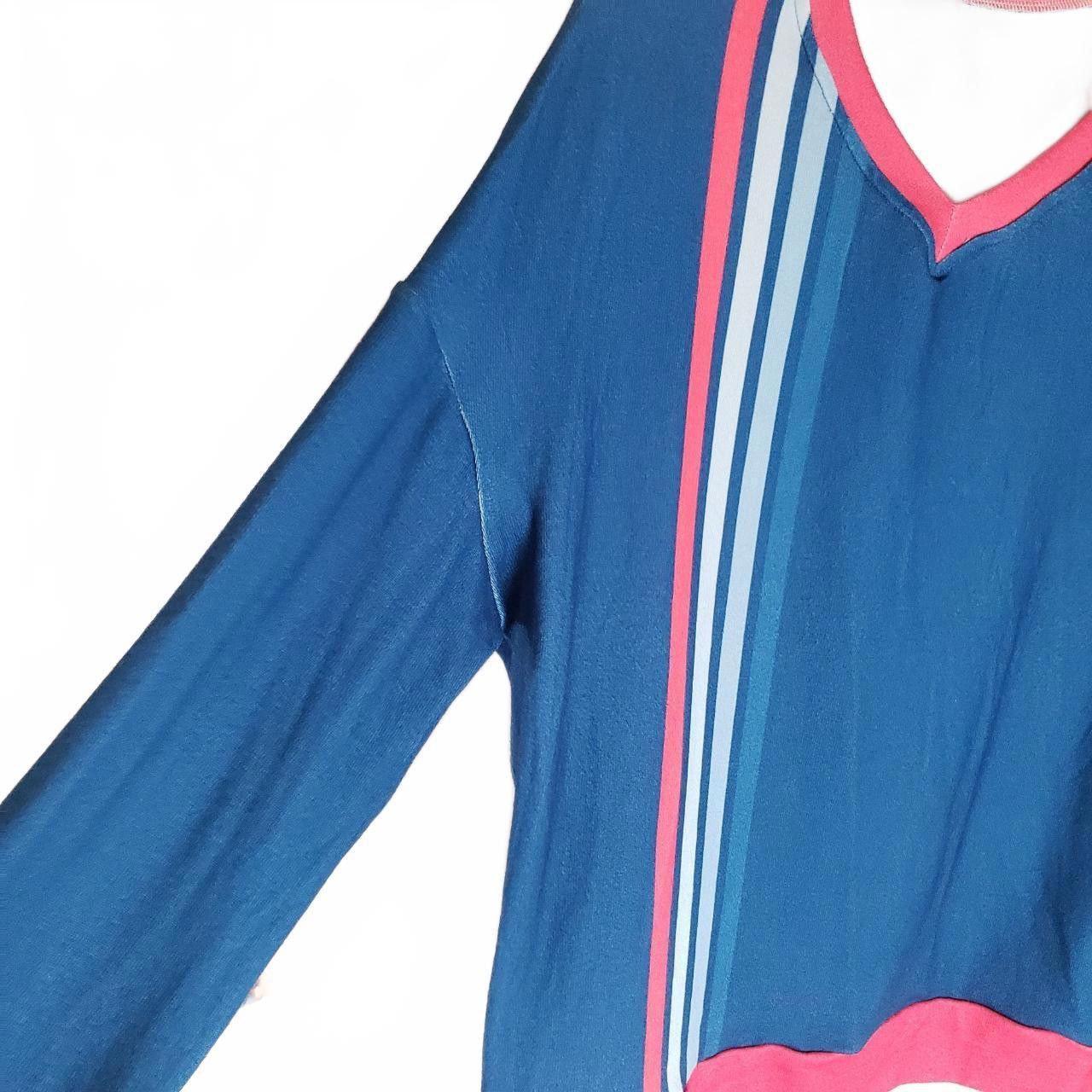Other Retro Style Y2K Blue Long Sleeve V-Neck Sweater Size XL / US 12-14 / IT 48-50 - 6 Thumbnail