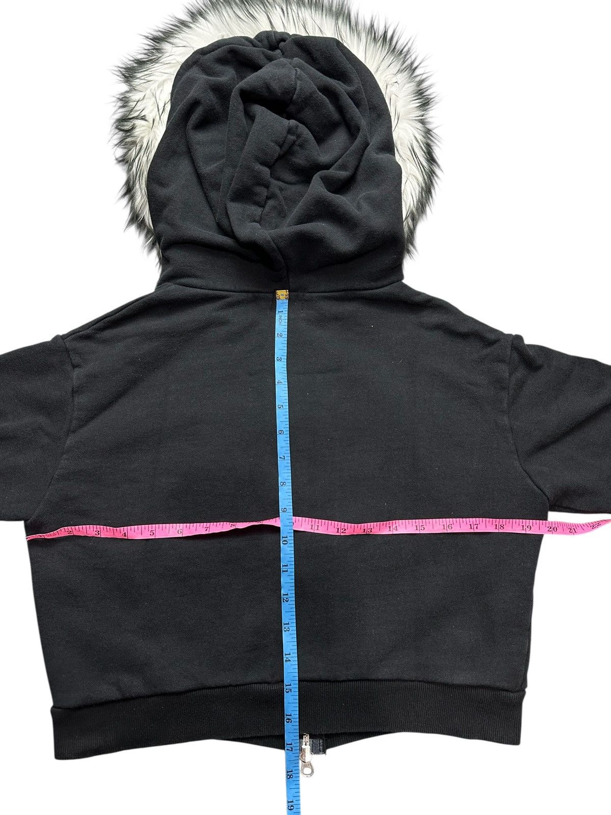 20471120 ATTENTION SIX STAR CROPPED LGB STYLE FUR ZIP HOODIE Size M / US 6-8 / IT 42-44 - 8 Thumbnail