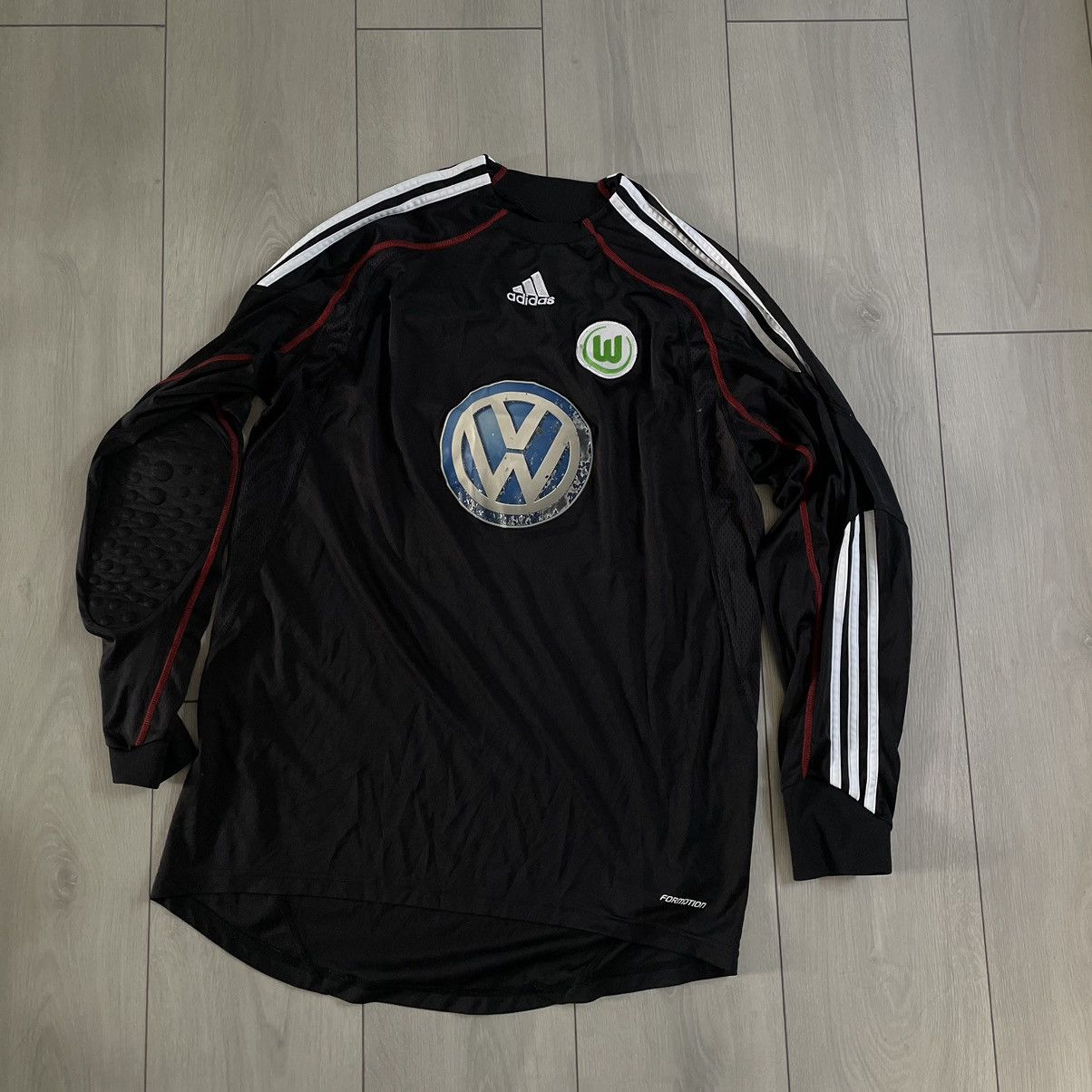 Adidas × Vintage ADIDAS WOLFSBURG 2009 GOALKEEPER LONG SLEEVE JERSEY RICHTER Size US L / EU 52-54 / 3 - 1 Thumbnail