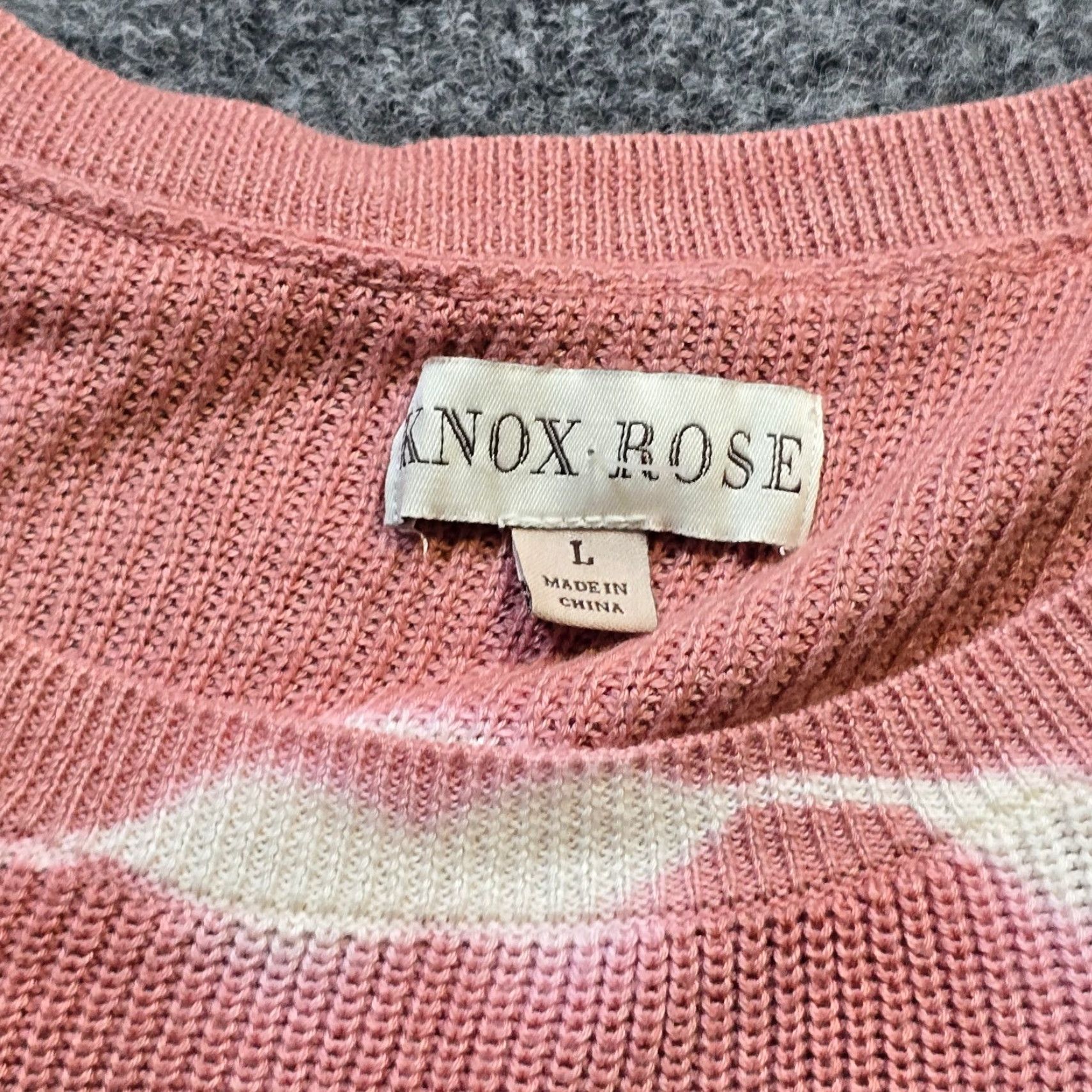 Vintage Knox Rose Sweater Women Size Large Pink Stripe Knit Open Back Boho Casual Career Size L / US 10 / IT 46 - 3 Thumbnail