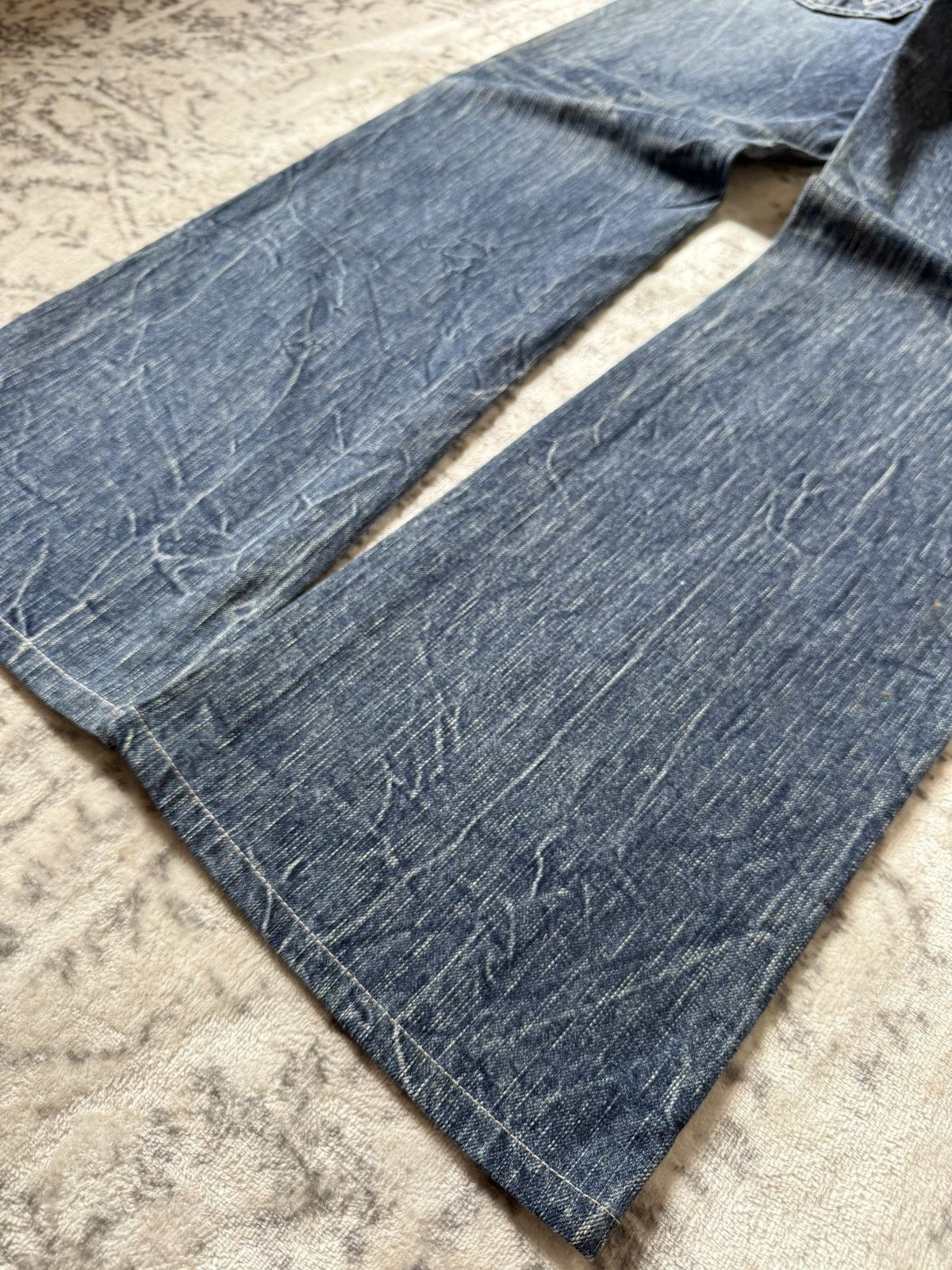 Edwin 2000s Edwin 503 Shadow Wrinkle Wash Flared Jeans Size US 30 / EU 46 - 13 Thumbnail